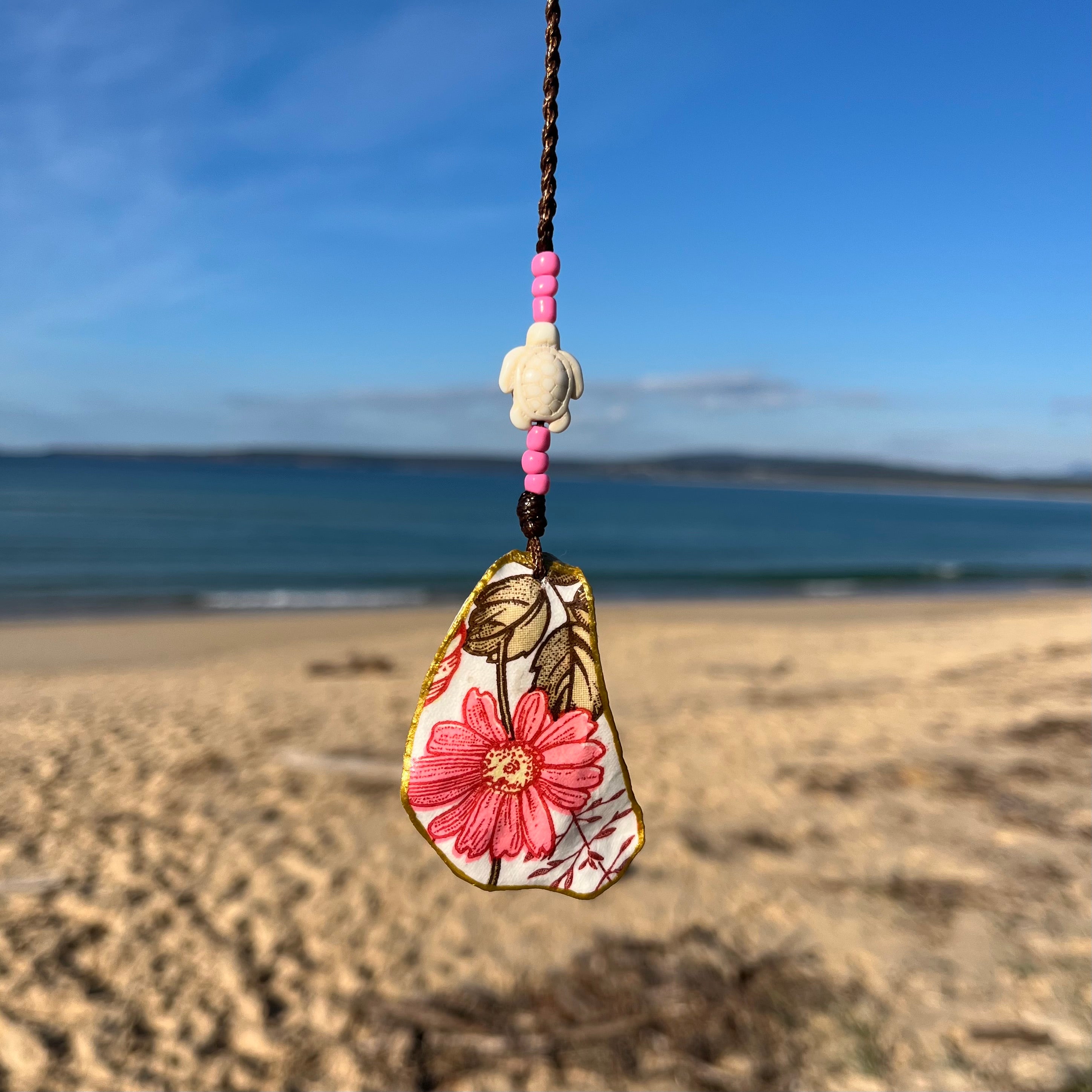 Pink Floral Hanging Oyster Lid