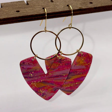 Pink and Ink Dangle earrings