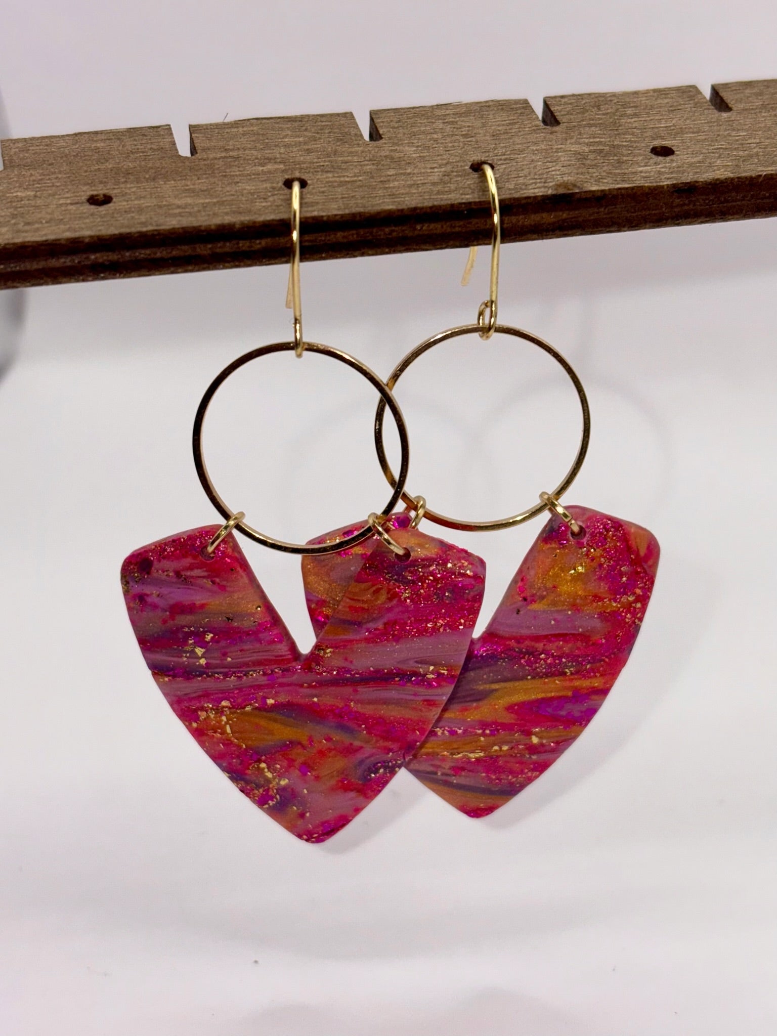 Pink and Ink Dangle earrings