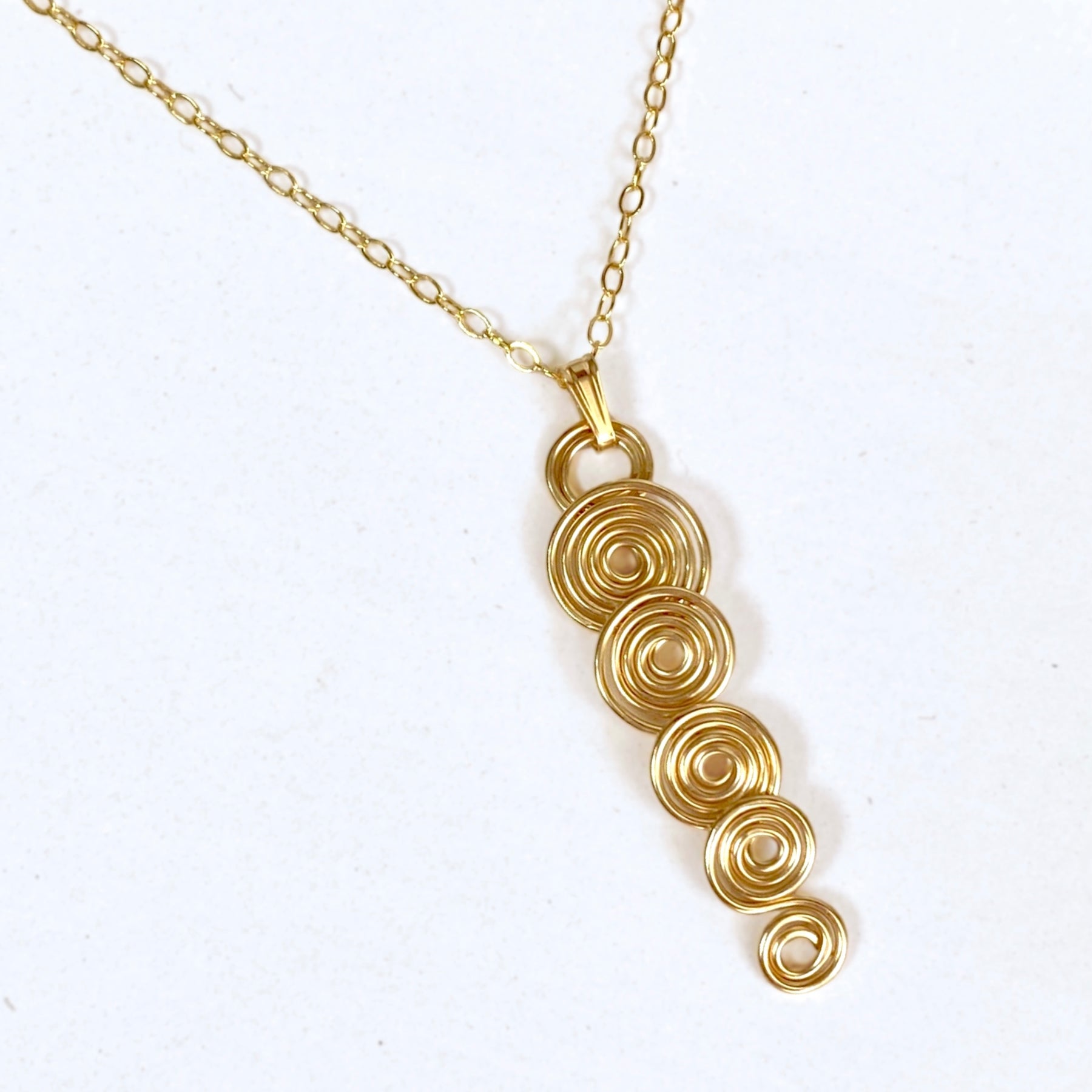 Gold spirals pendant necklace | 14k gold-filled | Celtic-inspired jewellery