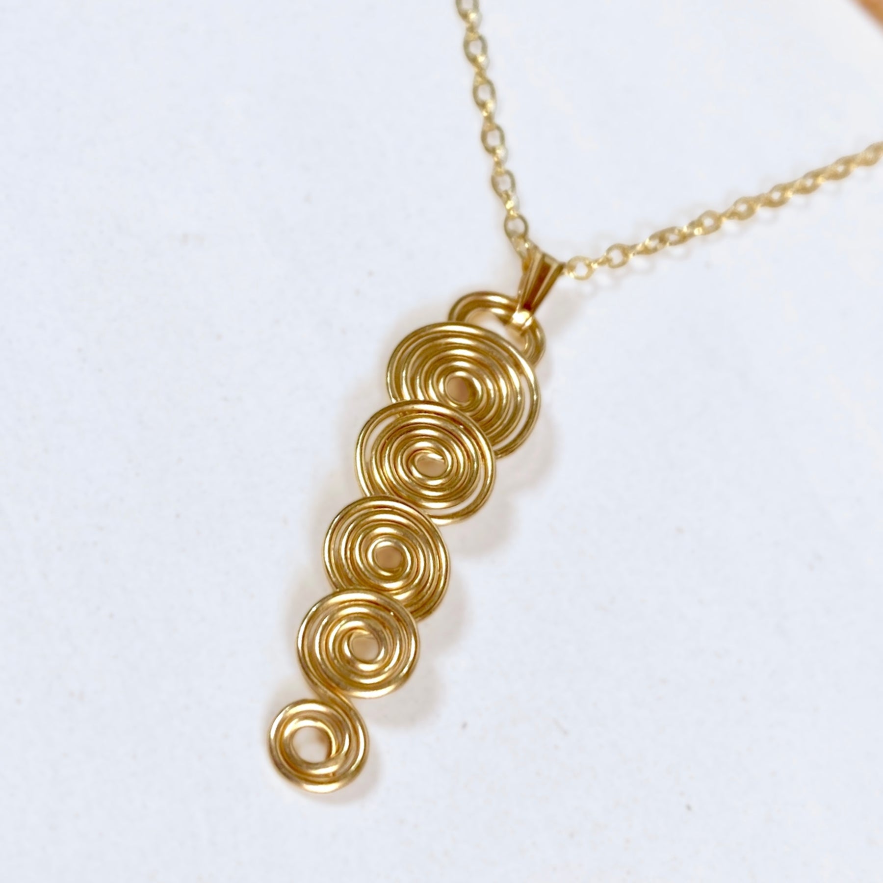 Gold spirals pendant necklace | 14k gold-filled | Celtic-inspired jewellery