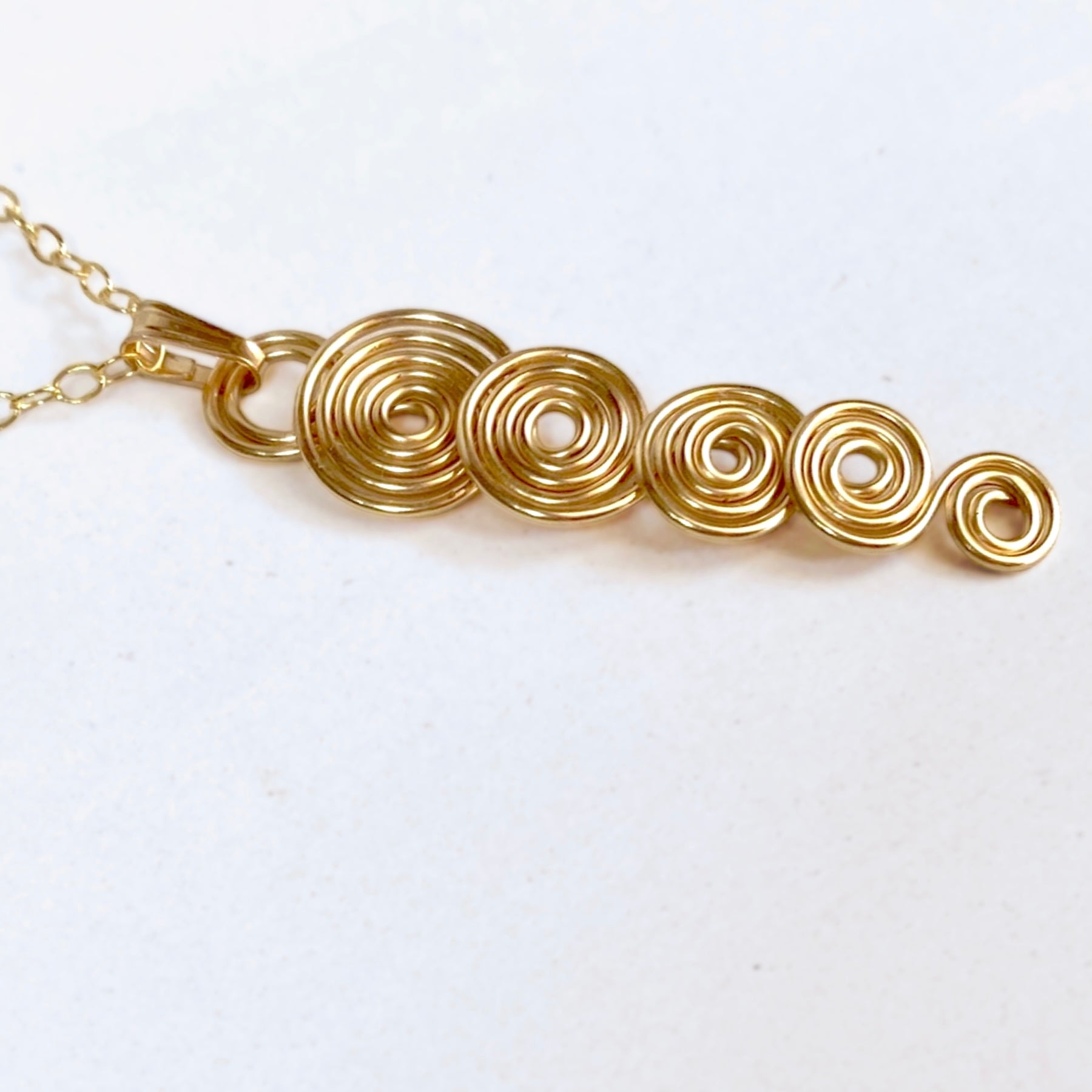 Gold spirals pendant necklace | 14k gold-filled | Celtic-inspired jewellery