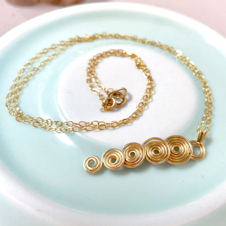 Gold spirals pendant necklace | 14k gold-filled | Celtic-inspired jewellery