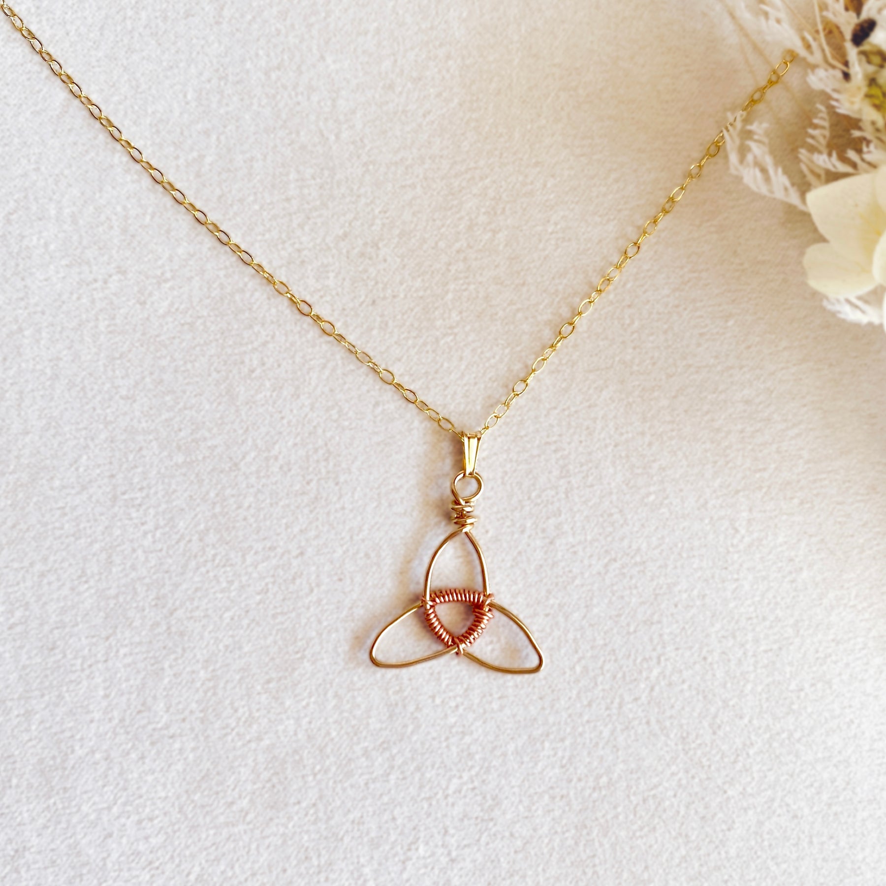 Triquetra pendant necklace | 14k gold-filled | Celtic-inspired jewellery