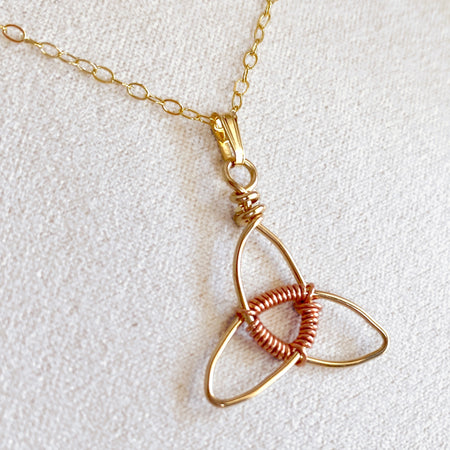 Gold triquetra pendant necklace | 14k gold-filled | Celtic-inspired jewellery