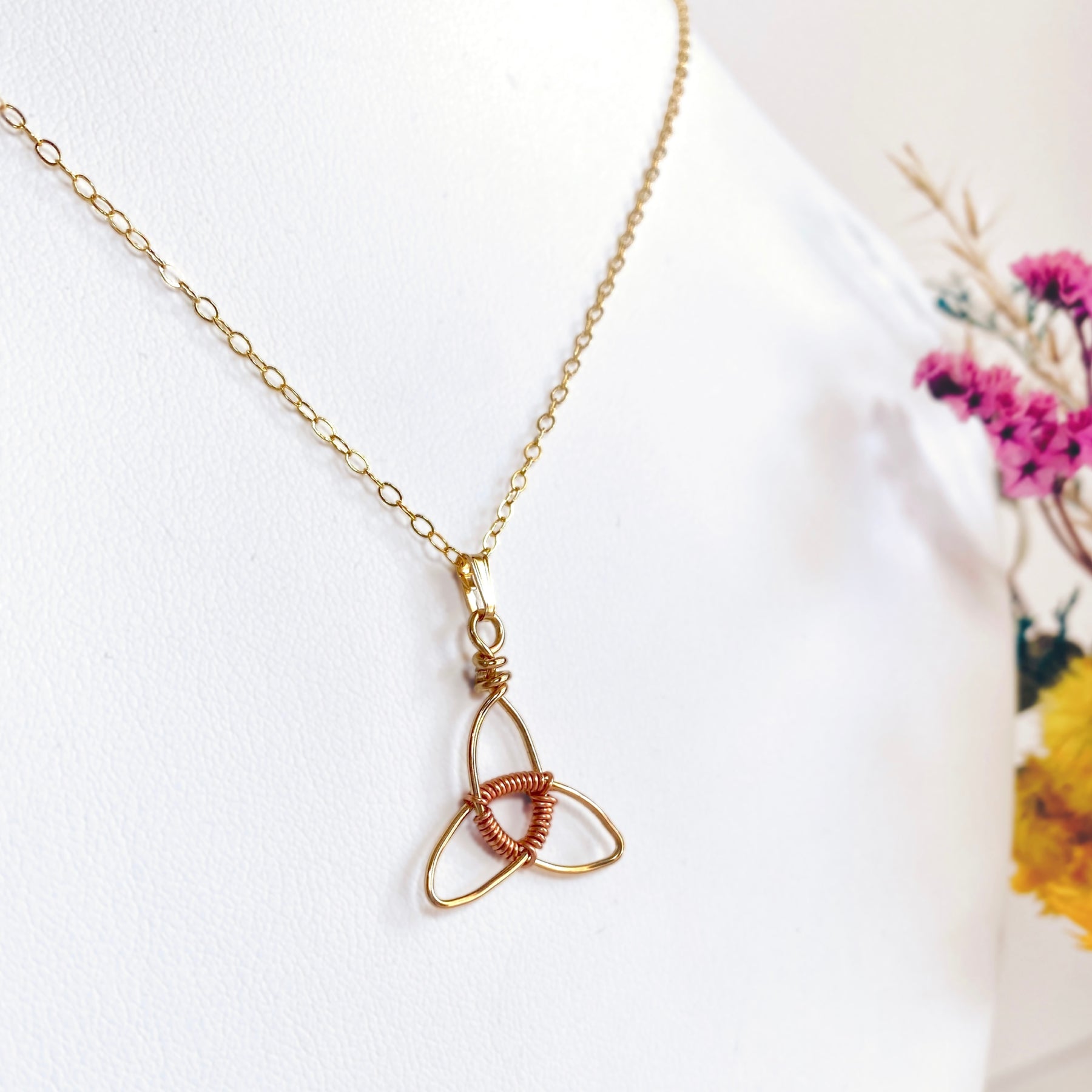 Triquetra pendant necklace | 14k gold-filled | Celtic-inspired jewellery
