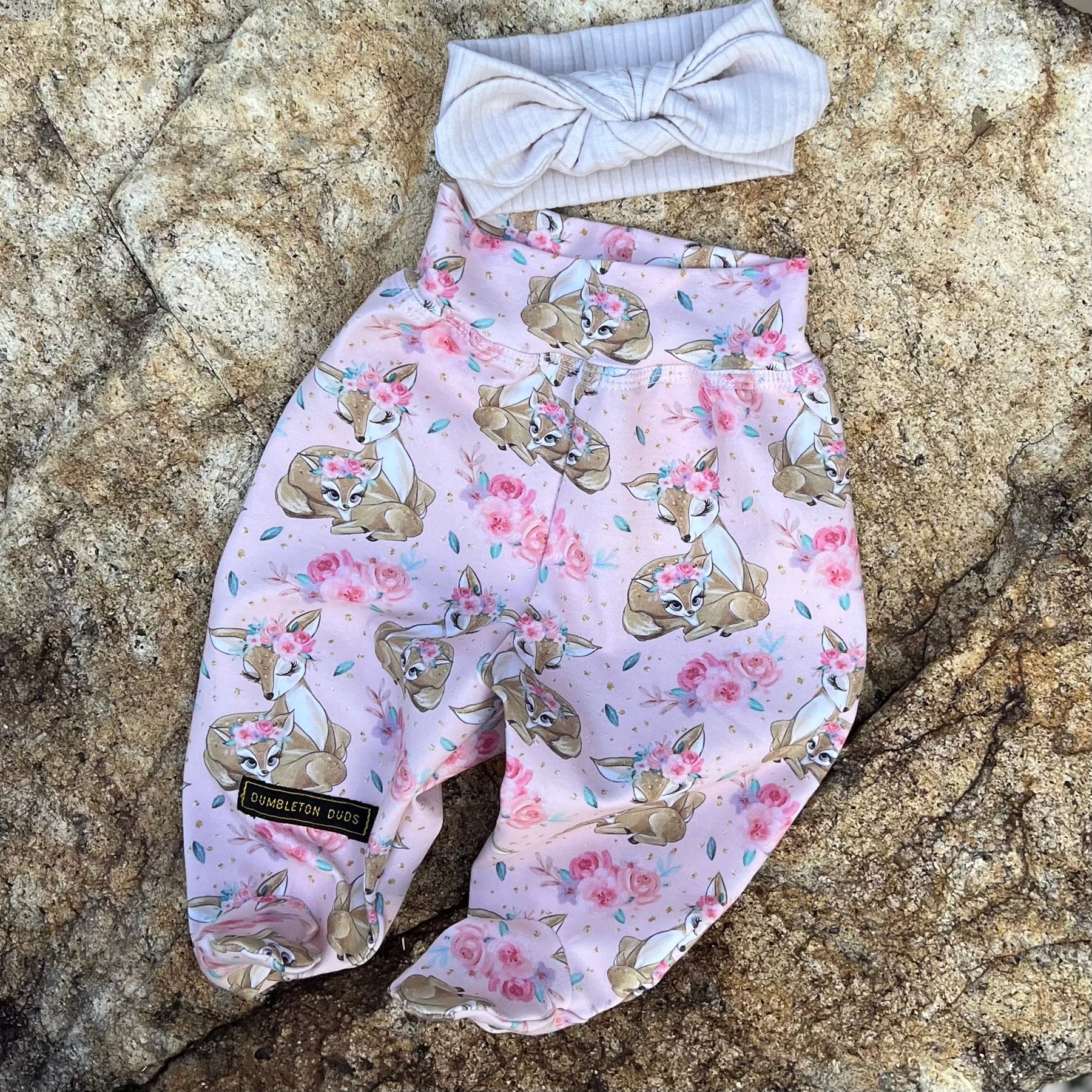 Deer Me | Size 0 only | Handmade Long Baby Pants by Dumbleton Duds | FREE Postage $50+