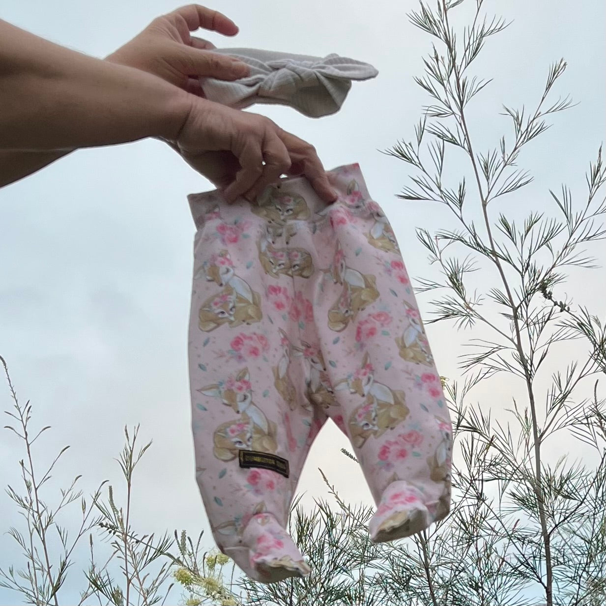 Deer Me | Size 0 only | Handmade Long Baby Pants by Dumbleton Duds | FREE Postage $50+