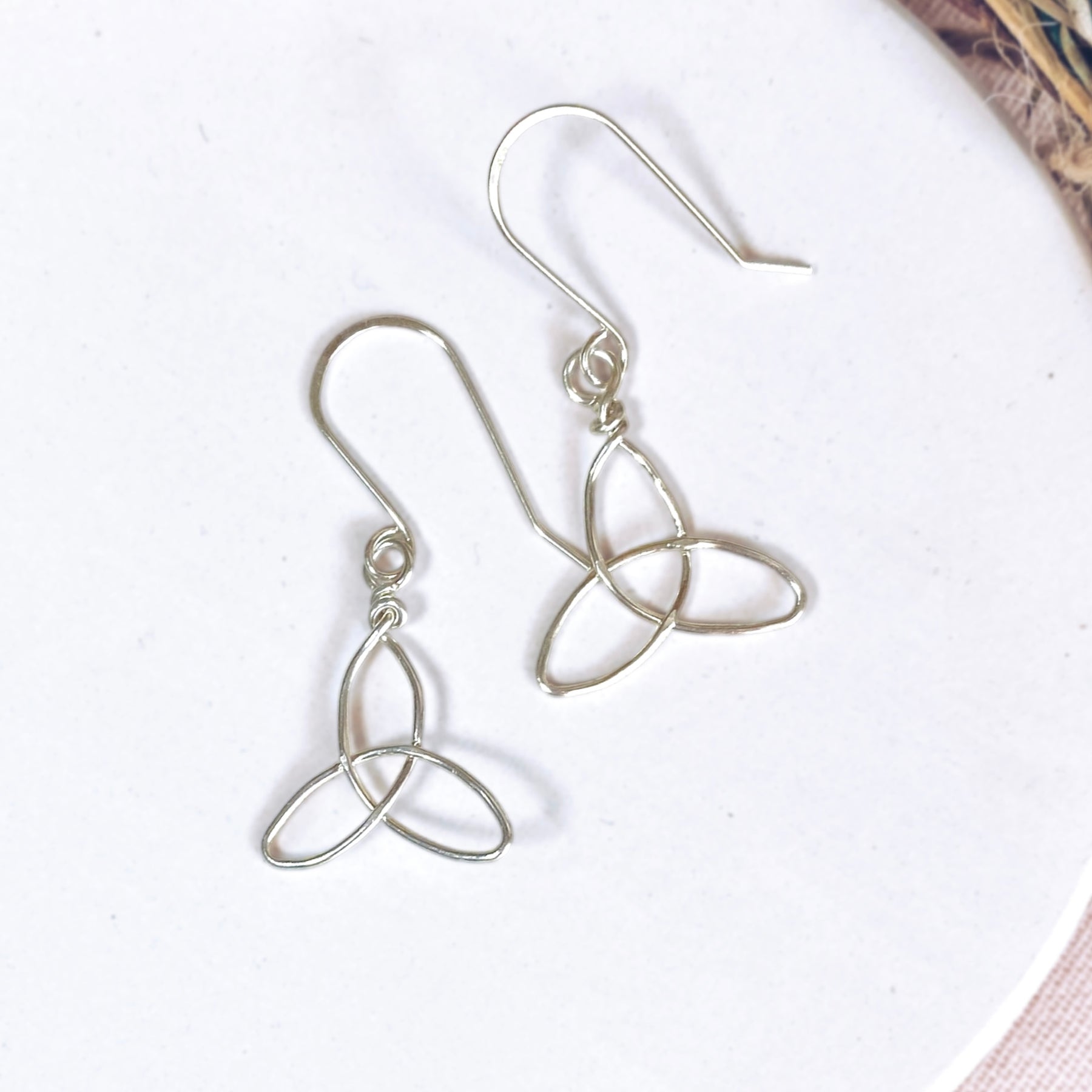 Triquetra dangle earrings | Sterling silver | Celtic-inspired jewellery