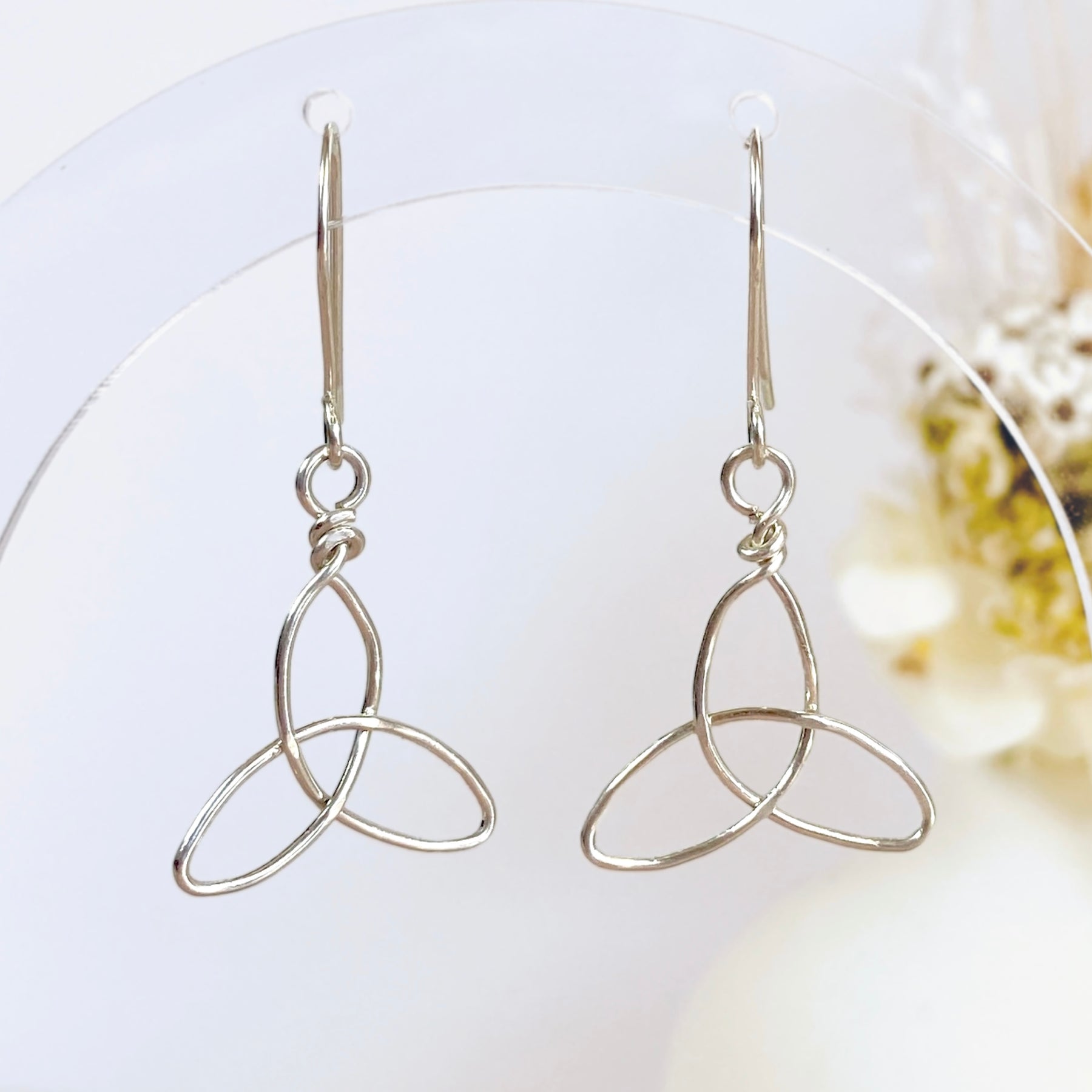 Triquetra dangle earrings | Sterling silver | Celtic-inspired jewellery
