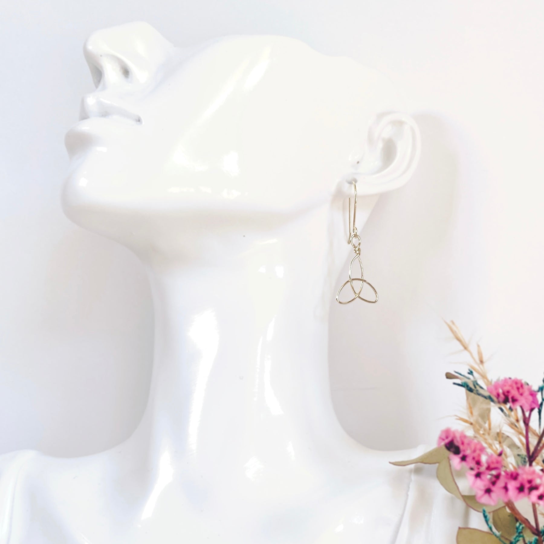 Triquetra dangle earrings | Sterling silver | Celtic-inspired jewellery