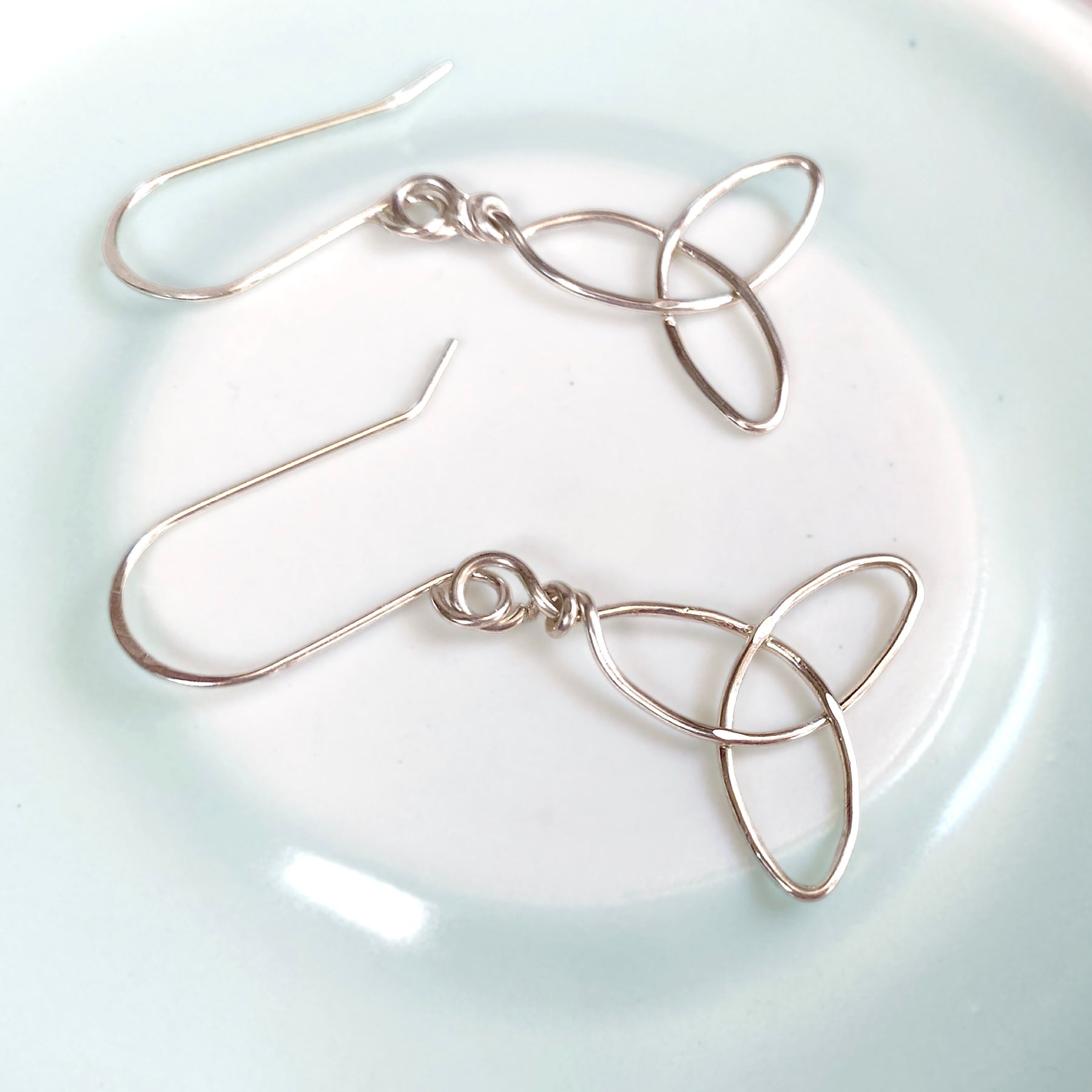 Triquetra dangle earrings | Sterling silver | Celtic-inspired jewellery