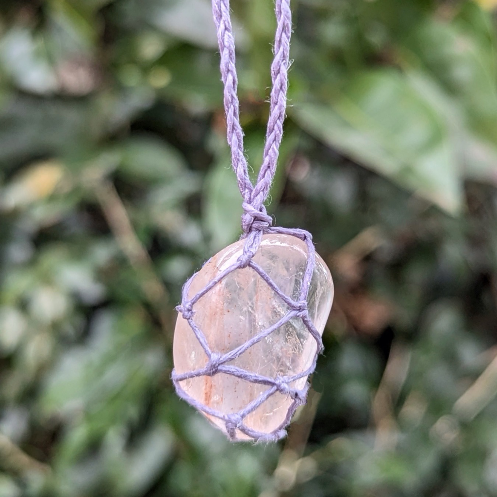 Gemstone necklace | Agnitite | Hemp | One of a kind | Intention - Courage and transformation