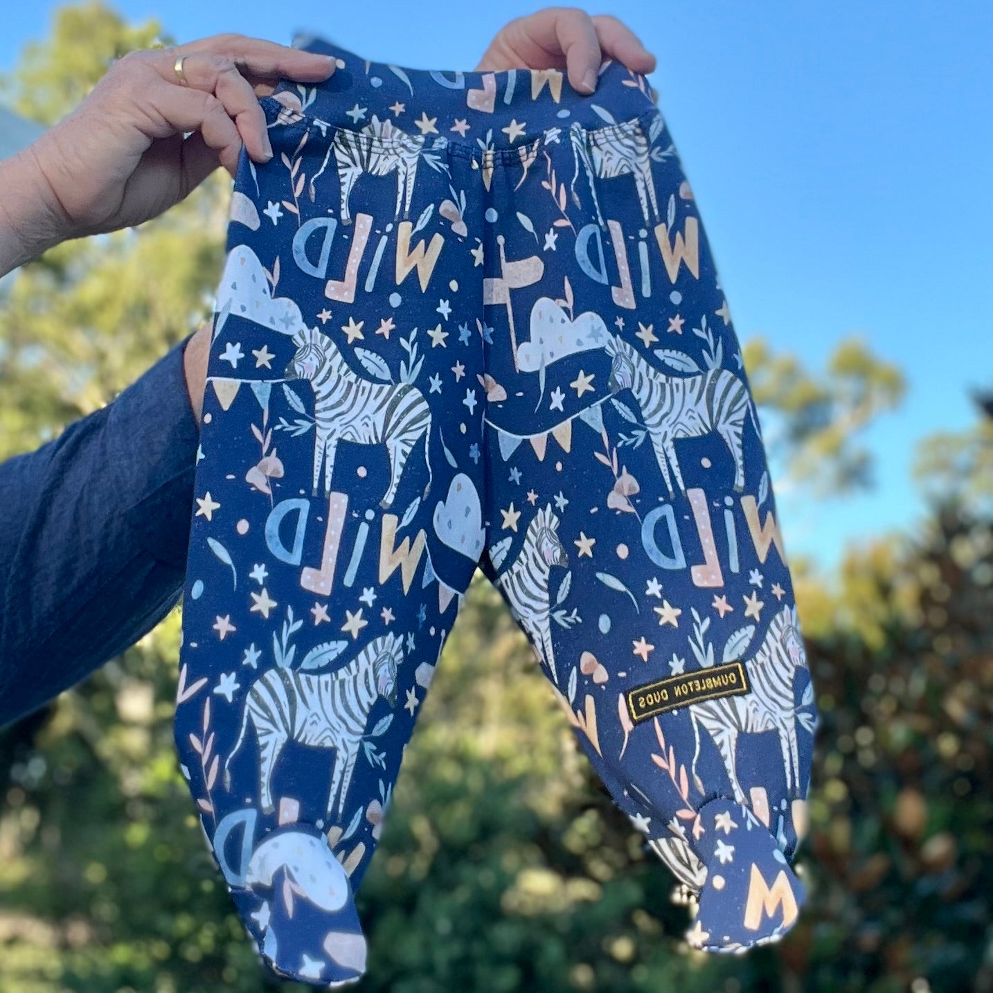 Wild Zebras | Sizes 0 | Handmade Long Baby Pants by Dumbleton Duds | FREE Postage $50+