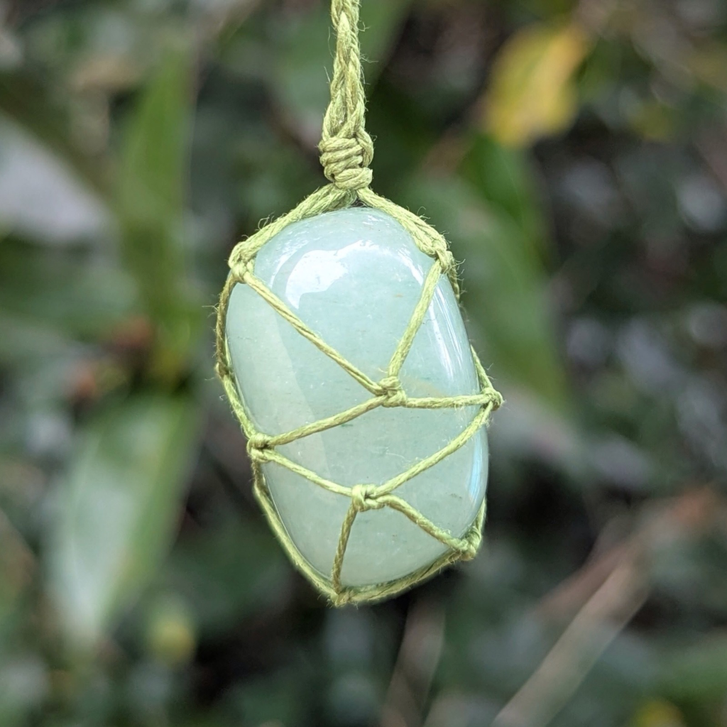 Gemstone necklace | Aventurine | Hemp | Intention - Prosperity and growth