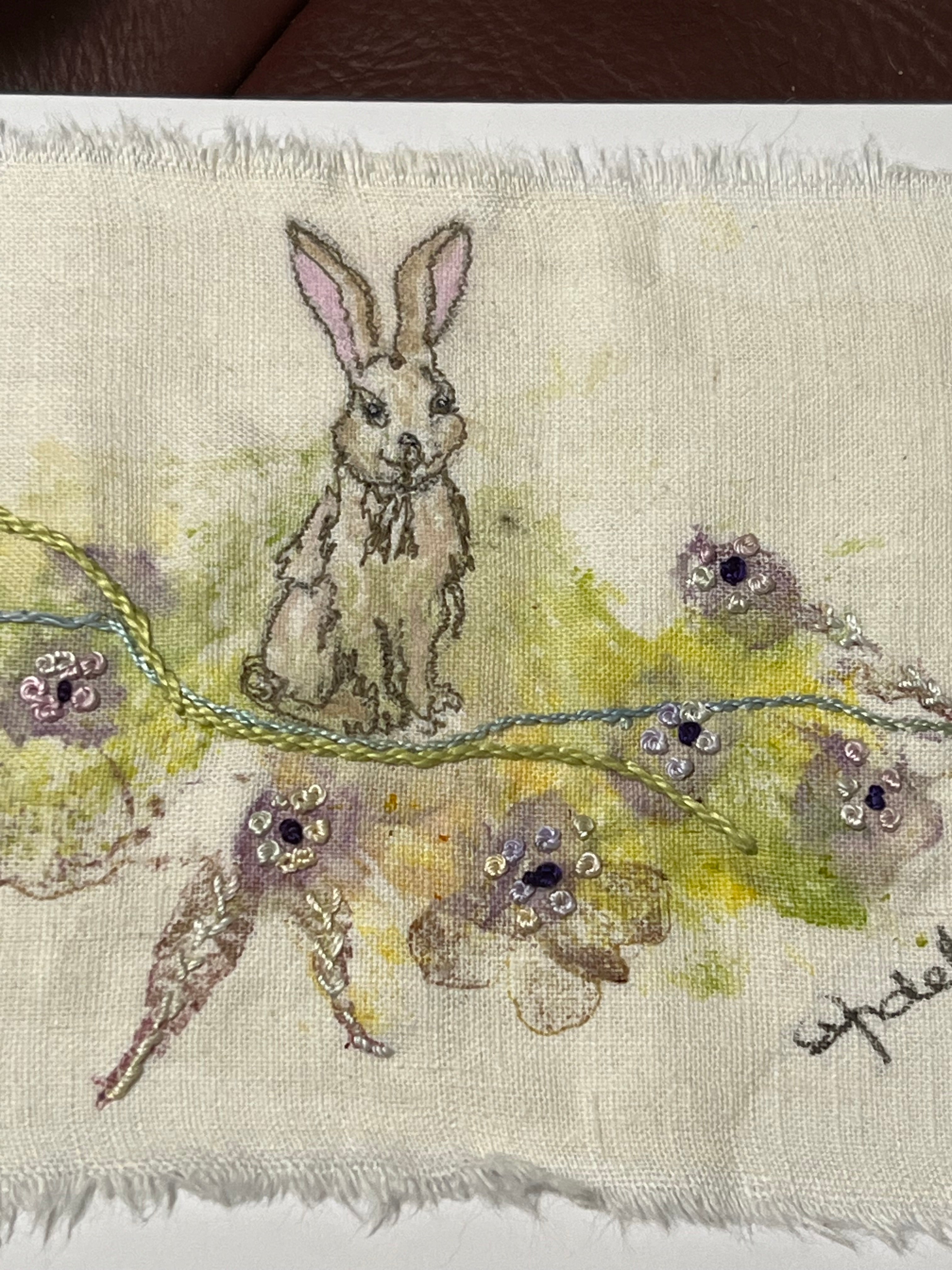 Hand embroidered Greeting Card