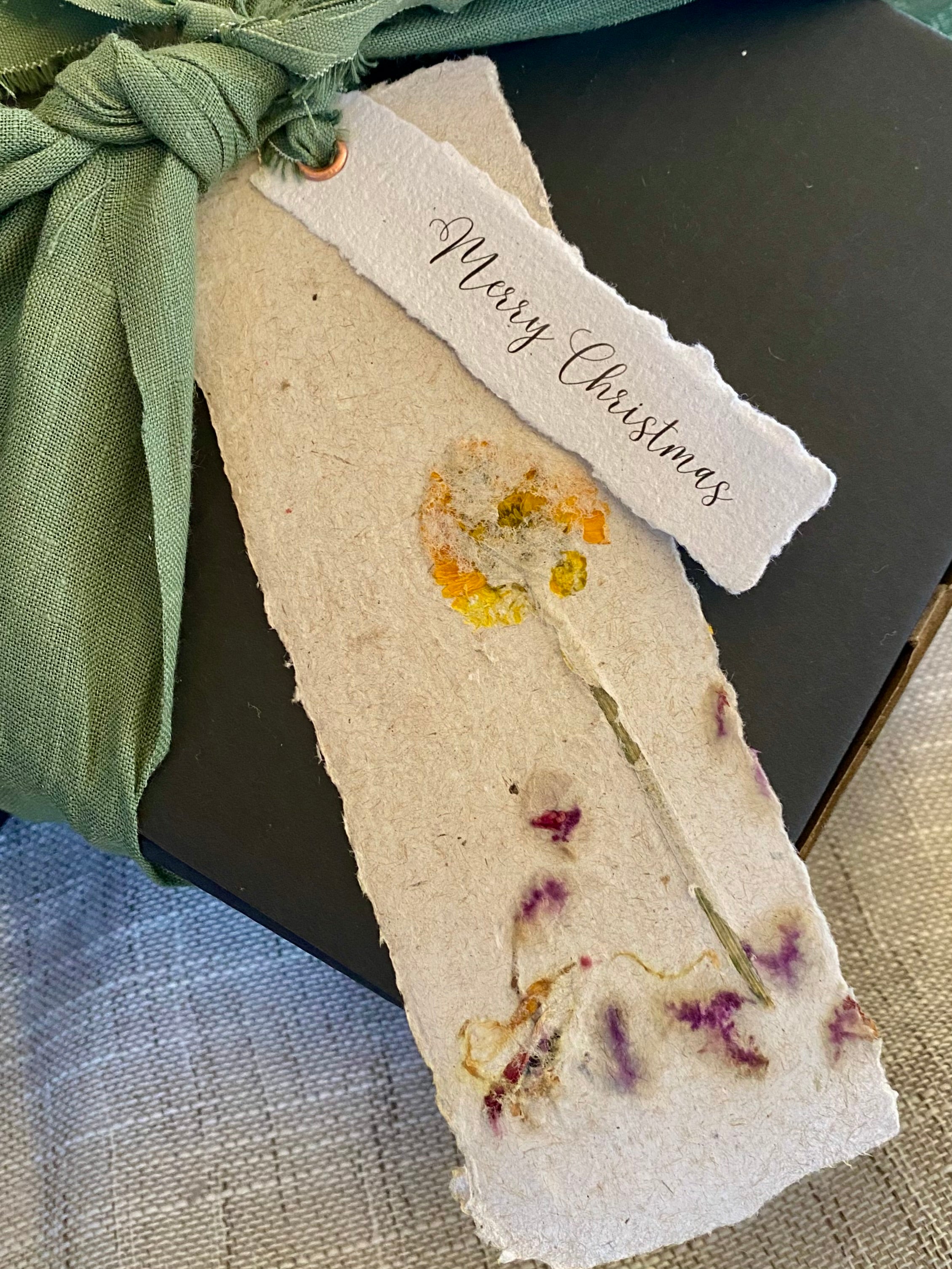 Stationery Gift box, cotton paper set with a floral covered notebook. Plus - Personalise your bookmark!