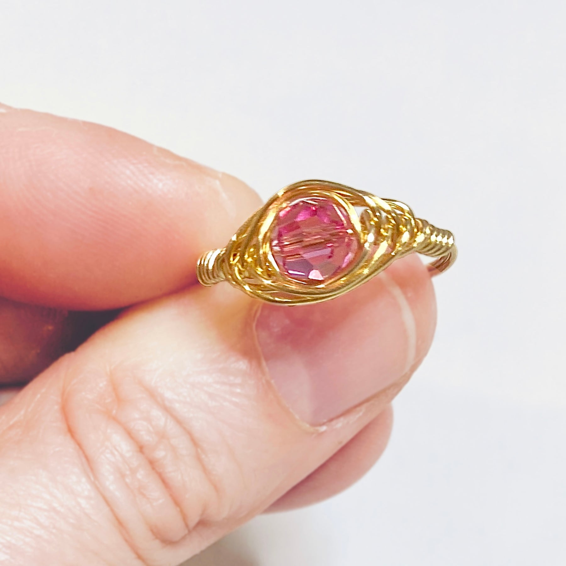 Crystal wire wrapped ring 💝| Design your own | Sterling silver or Gold-filled | Choose your crystal or gemstone