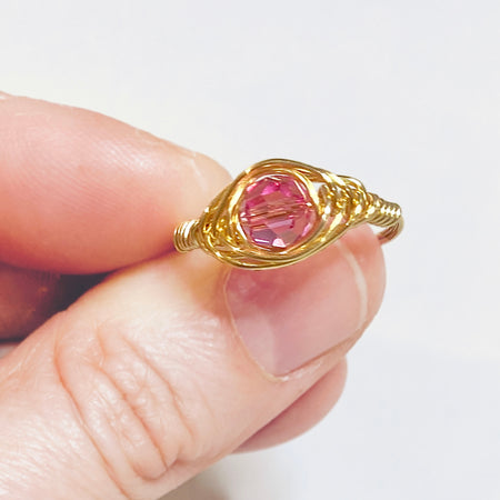 Design your own wire ring | Sterling silver or Gold-filled | Choose your crystal or gemstone