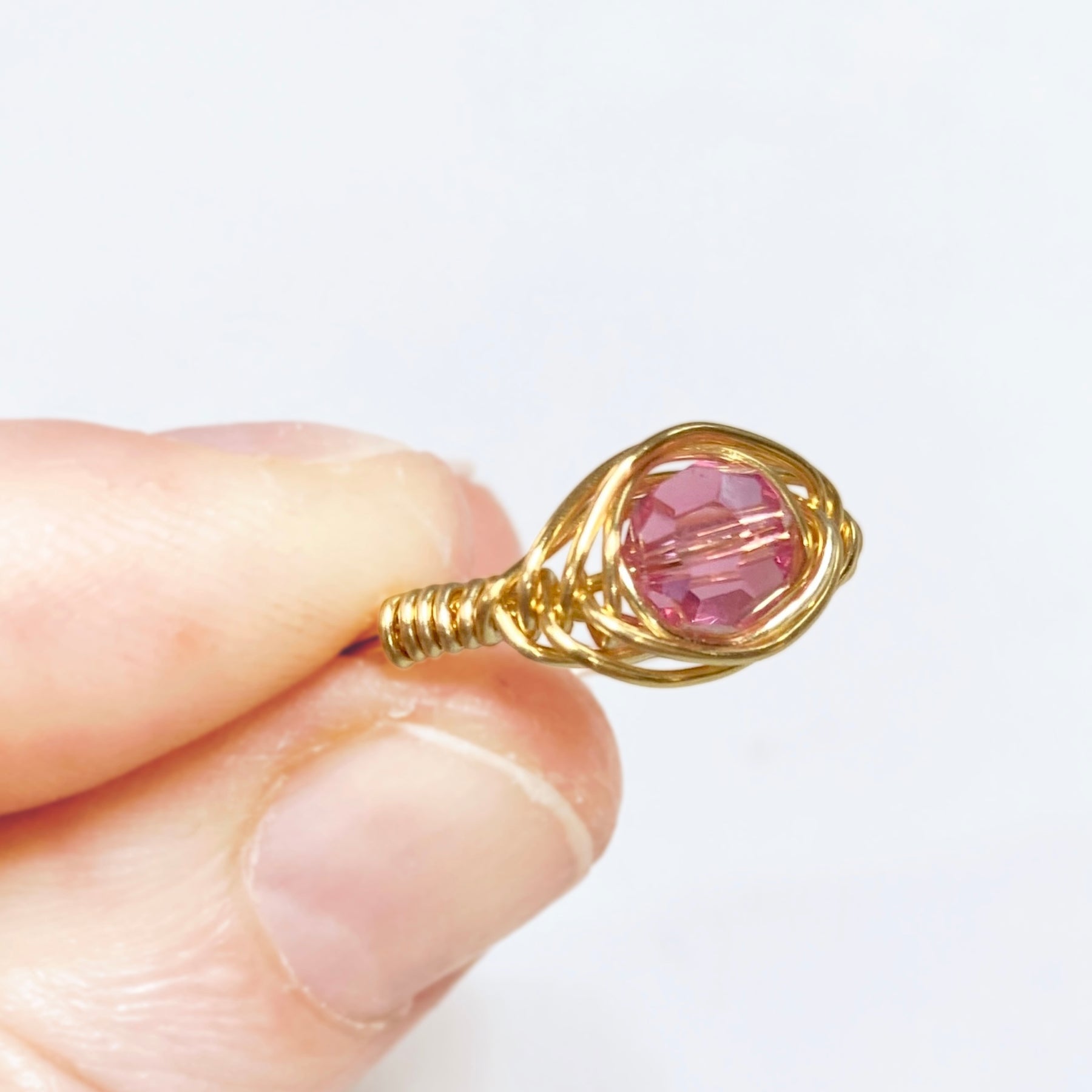 Crystal wire wrapped ring 💝| Design your own | Sterling silver or Gold-filled | Choose your crystal or gemstone