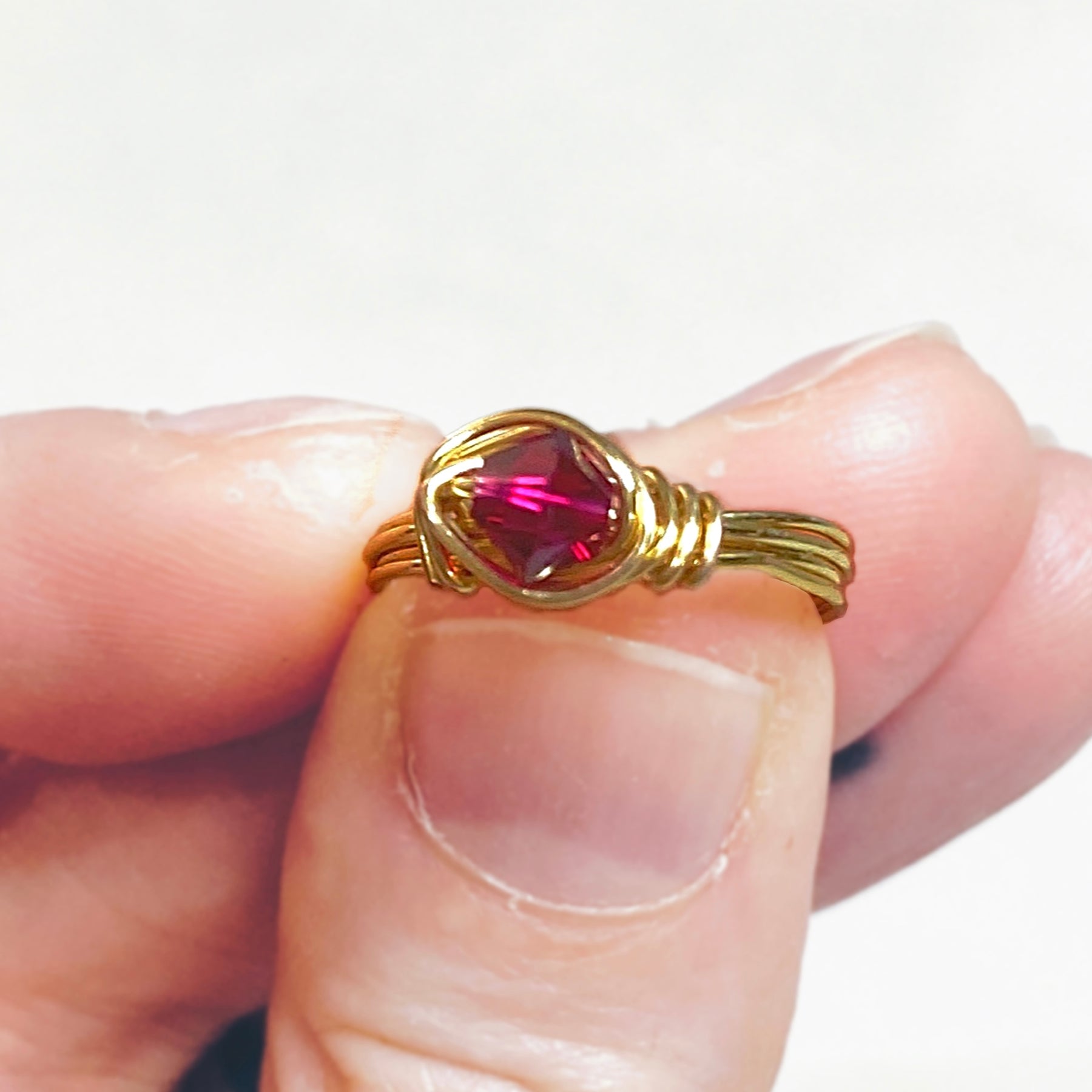 Crystal wire wrapped ring 💝| Design your own | Sterling silver or Gold-filled | Choose your crystal or gemstone