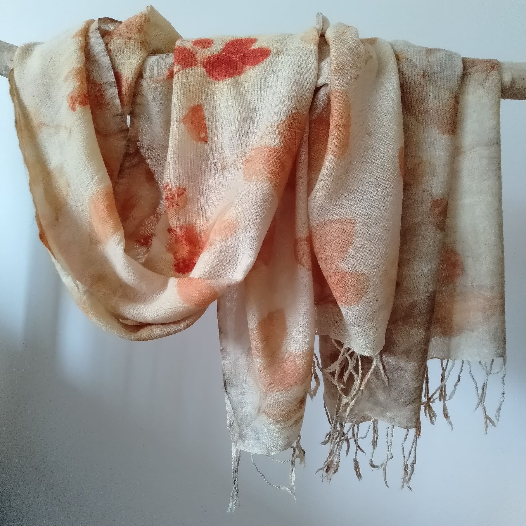 Pure merino wool fine wrap ecoprinted