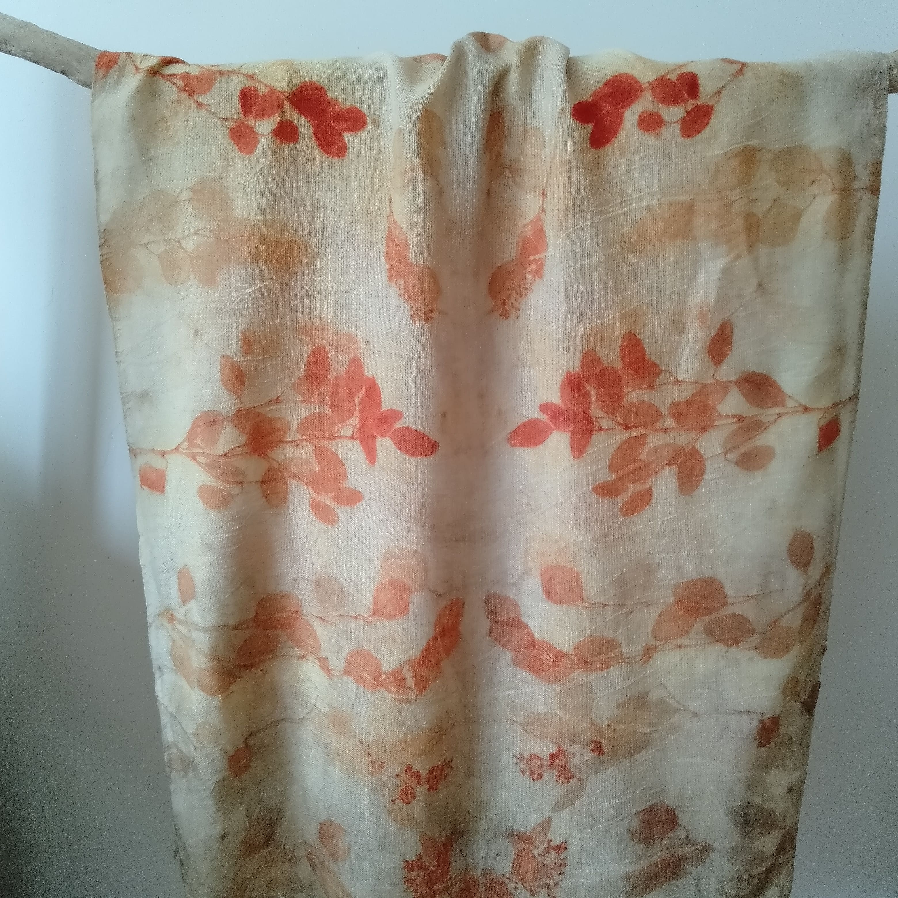 SOLD Pure merino wool fine wrap ecoprinted