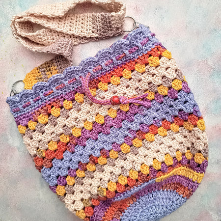 Midi Crochet Drawstring Shoulder Bags