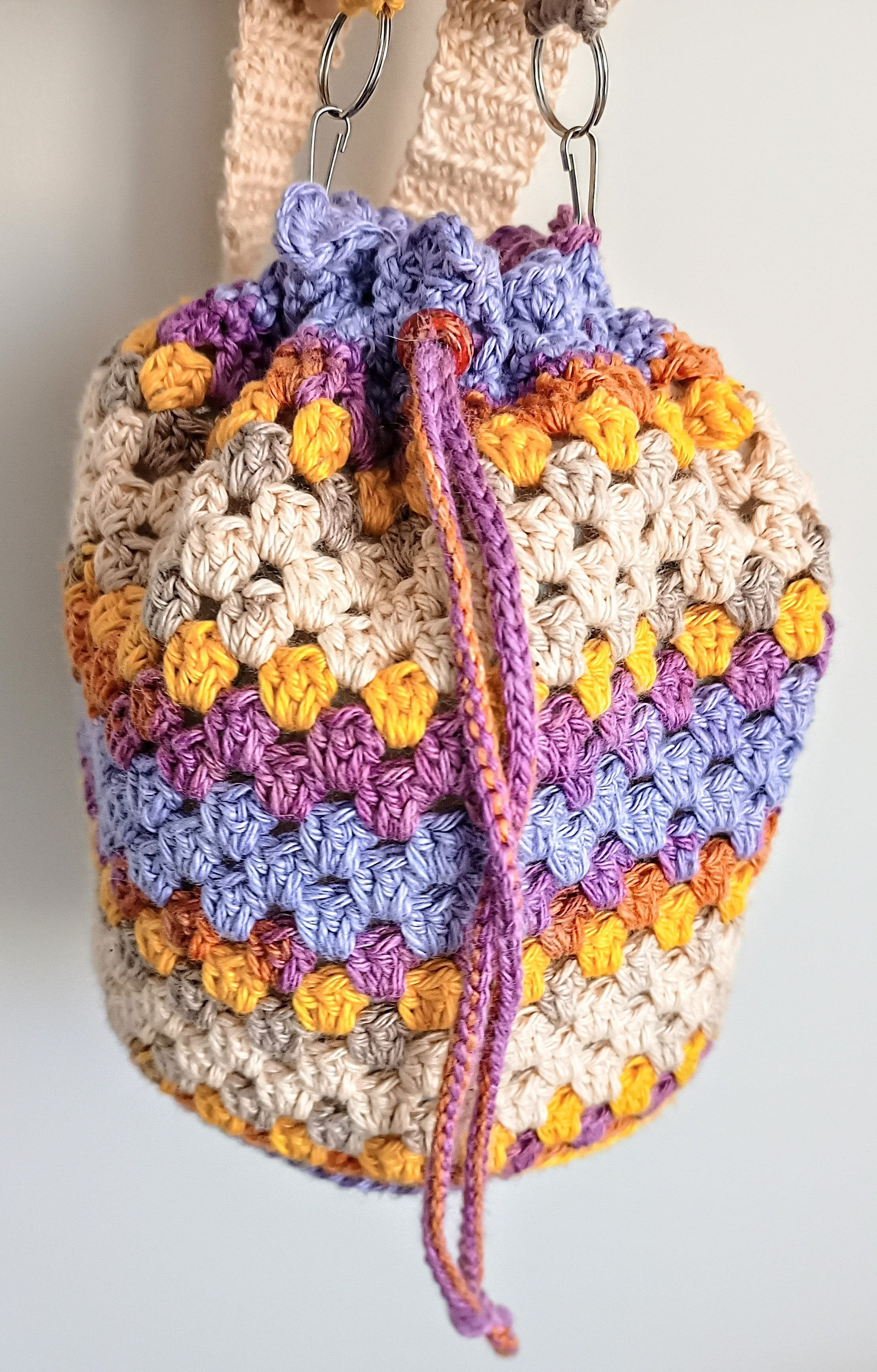 Midi Crochet Drawstring Shoulder Bags
