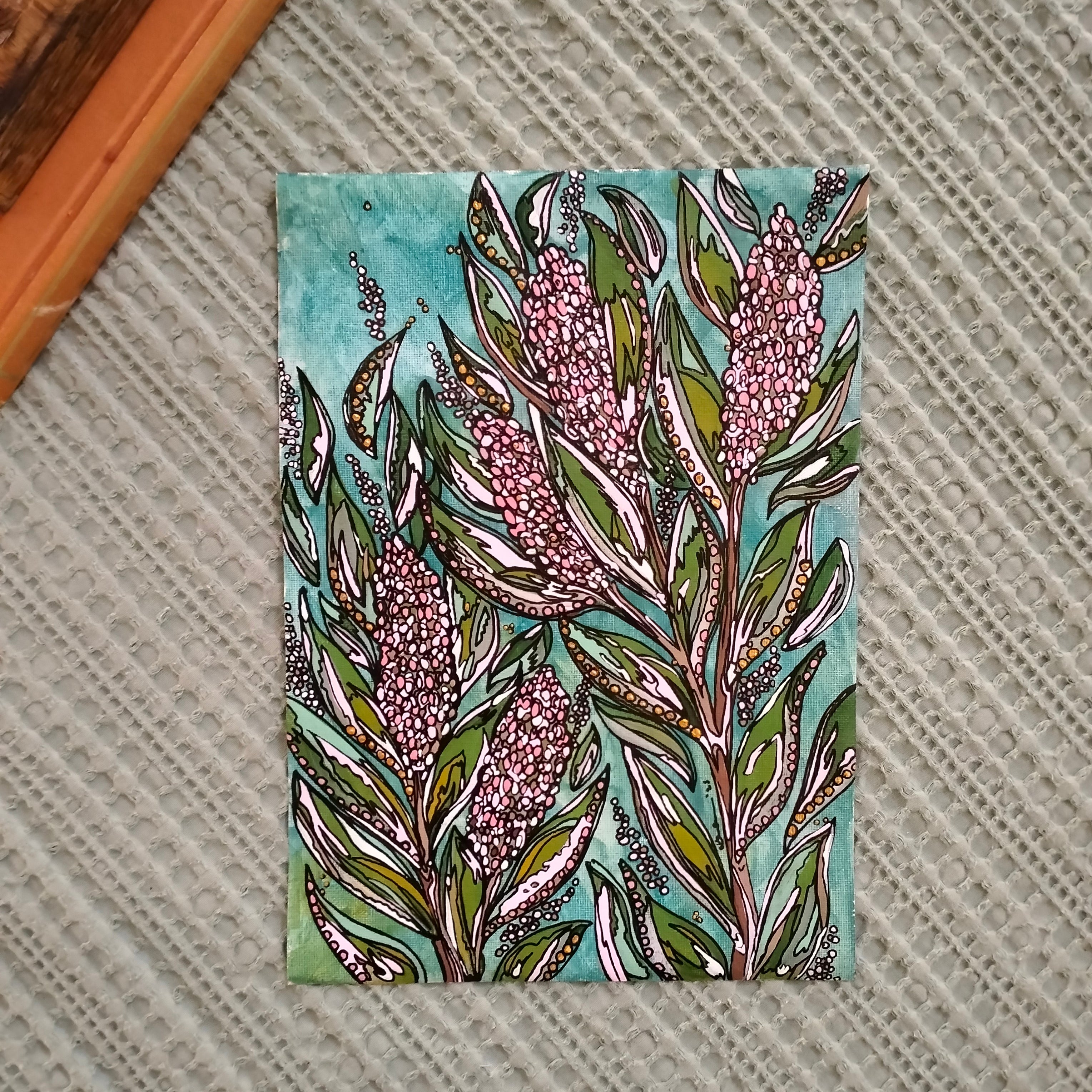 A4 Origianl Art  - "Floral Fusion" - Acrylic and Latex Abstract Art