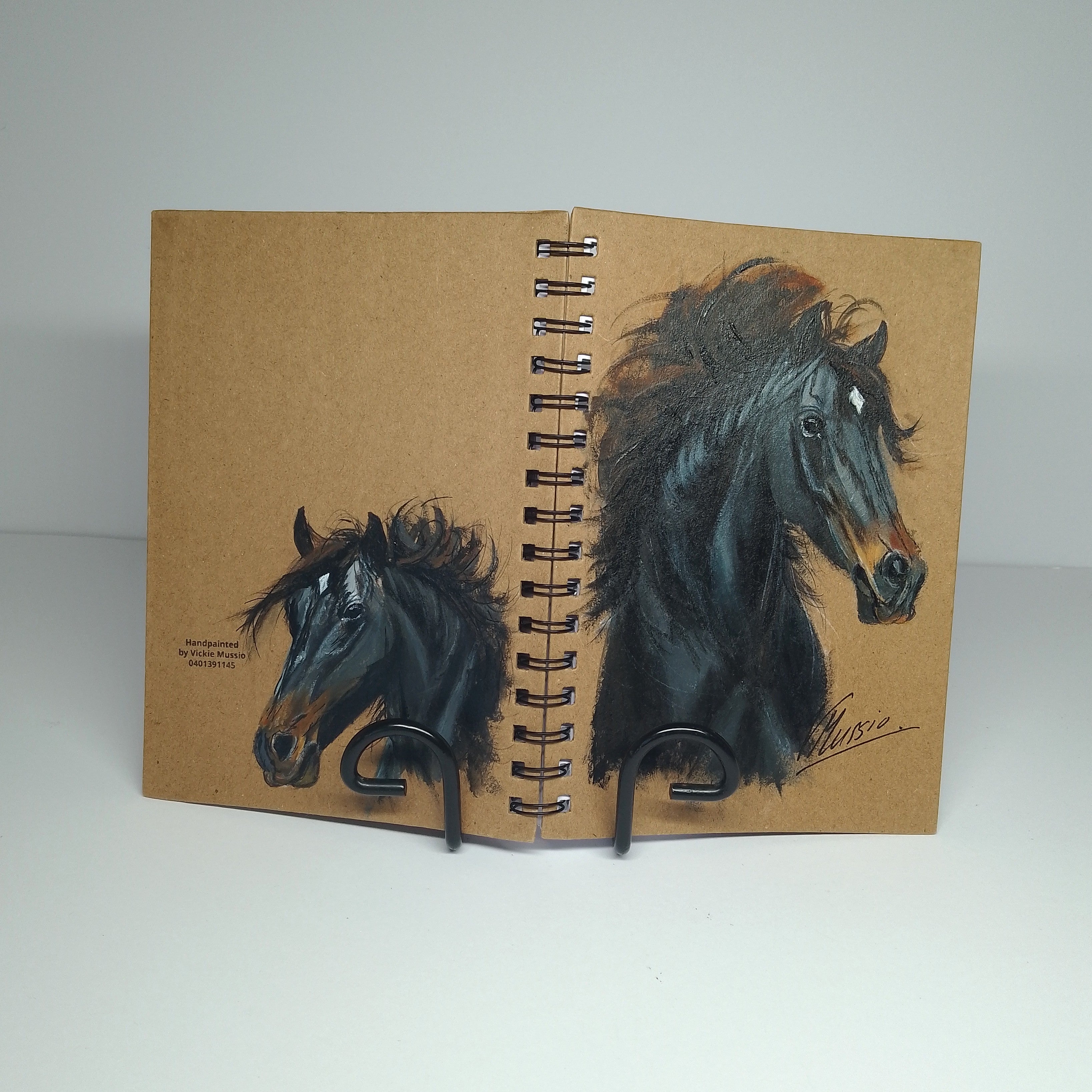 Black Horse Handpainted Notebook