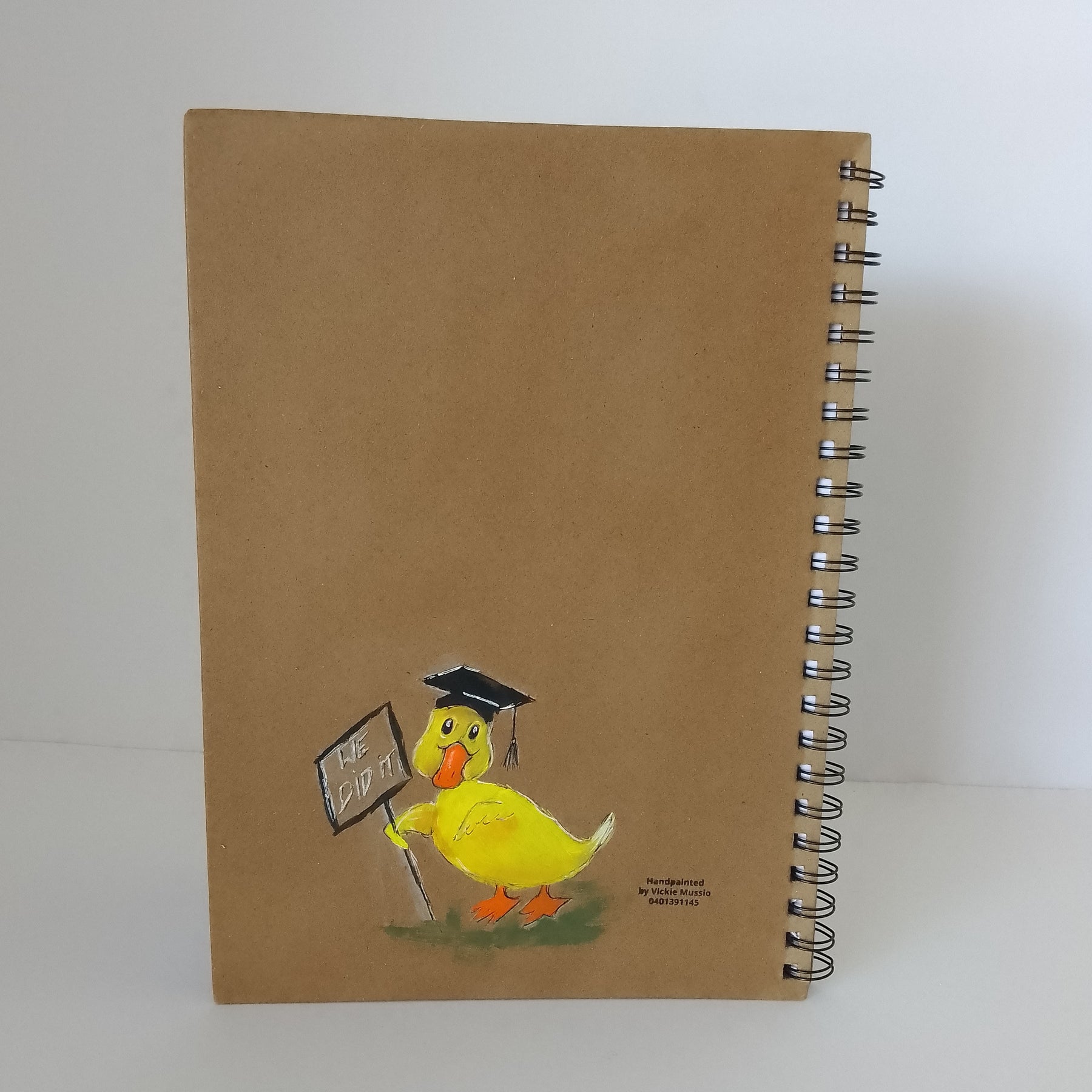 Teacher Gift - Handpainted Mother Duck Notebook - Size A4 lined pages