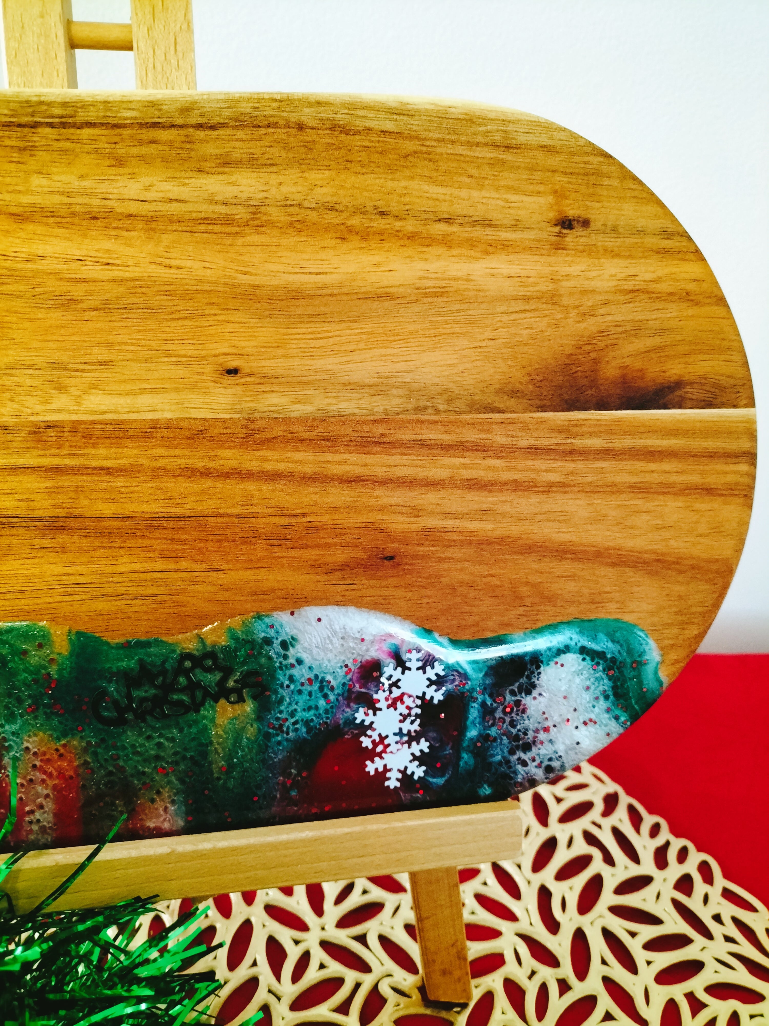 Oval shaped Christmas platter.