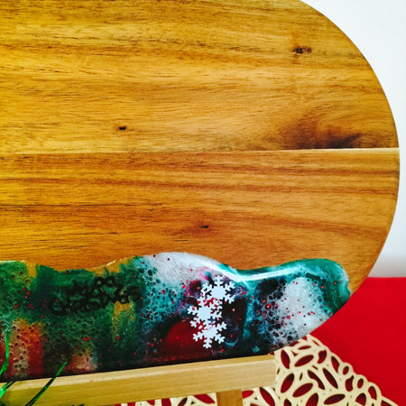 Oval shaped Christmas platter.