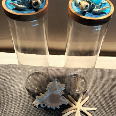 Turtle mania glass spaghetti jars