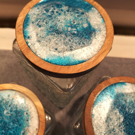 Clear Vintage glass canisters, a must for your favourite goodies.