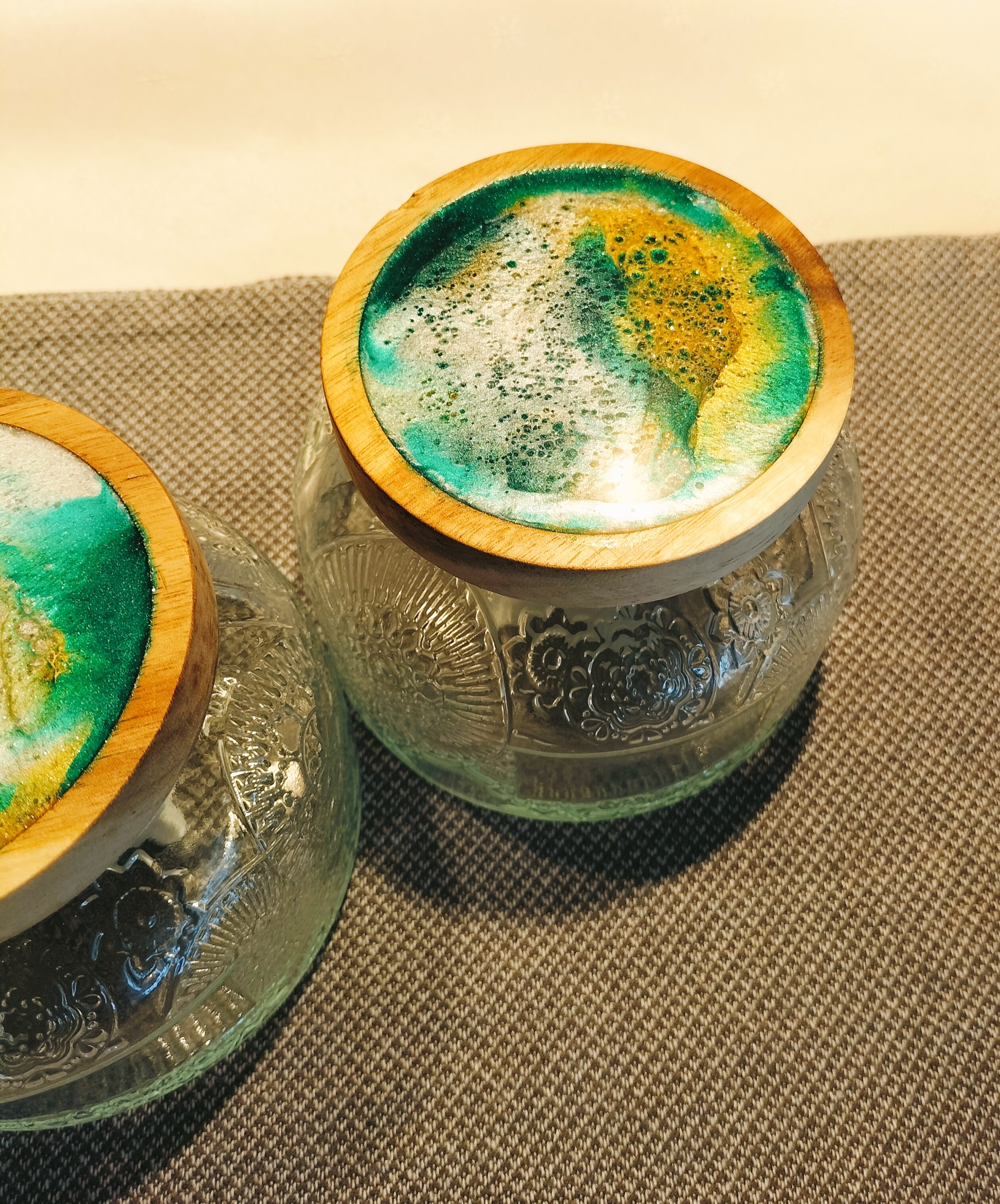 Chubby little storage jars.