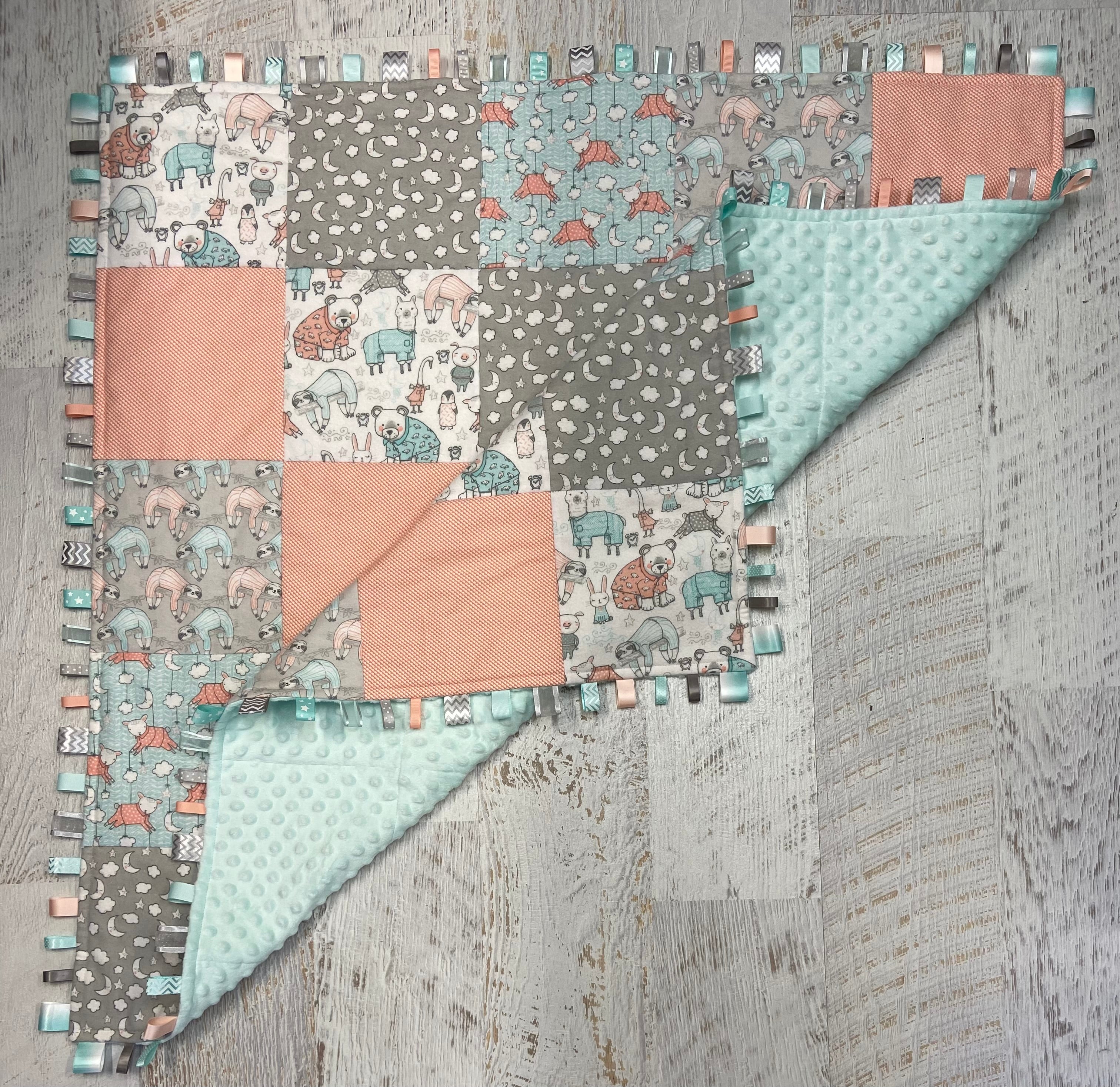 Tag-a-long Quilt/Play Mat - Animals in PJs