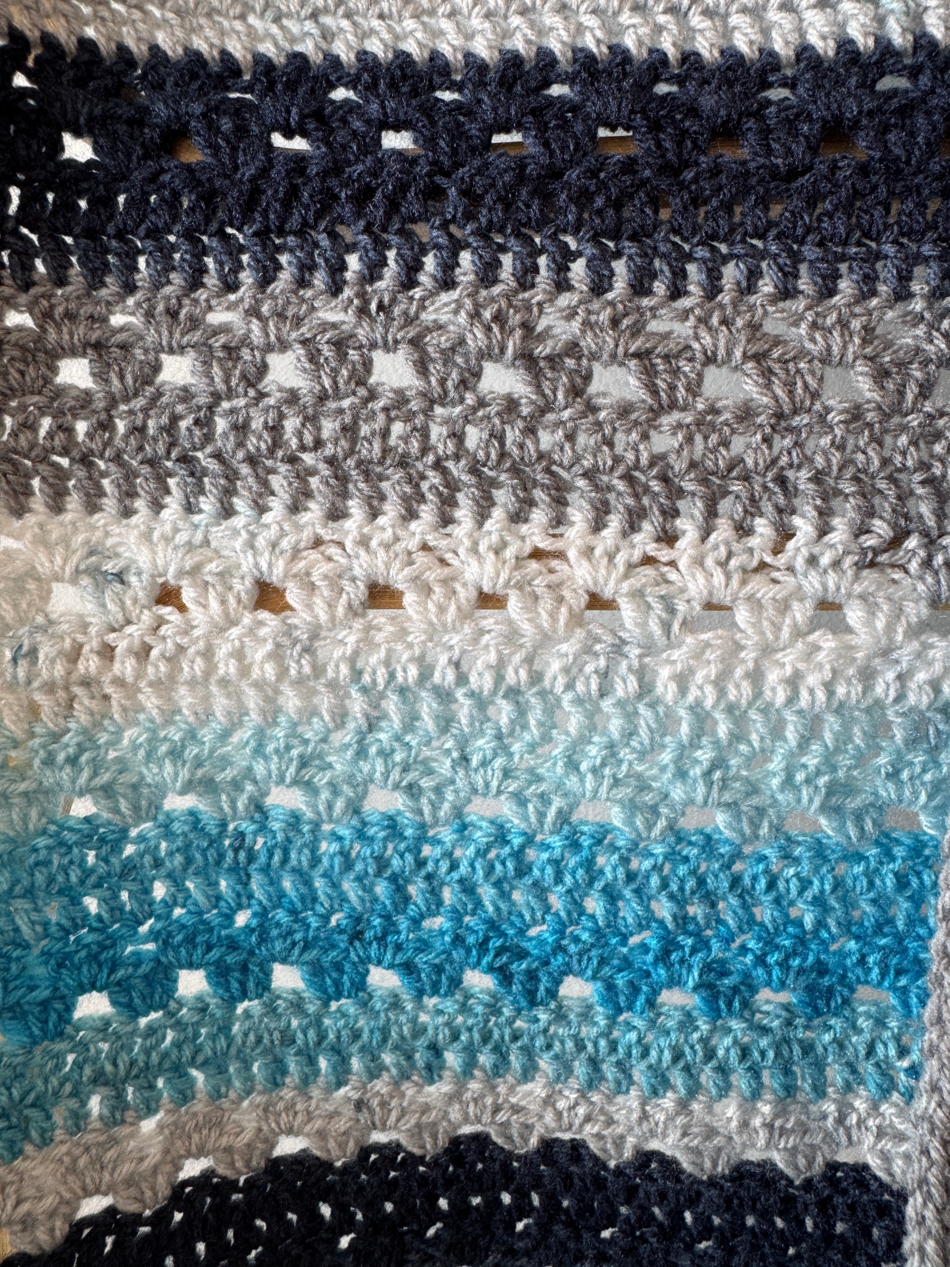 Crochet | Blanket / Throw | Blue Variegated