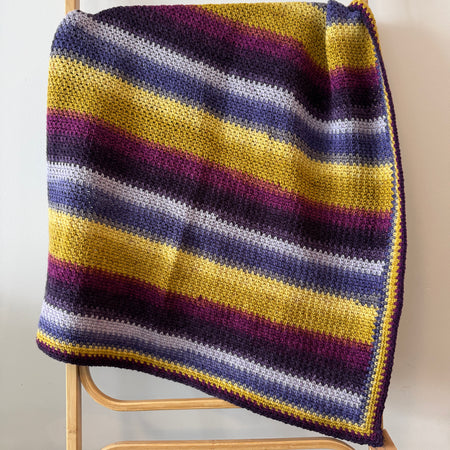 Crochet | Blanket / Throw | Purples and Mustards