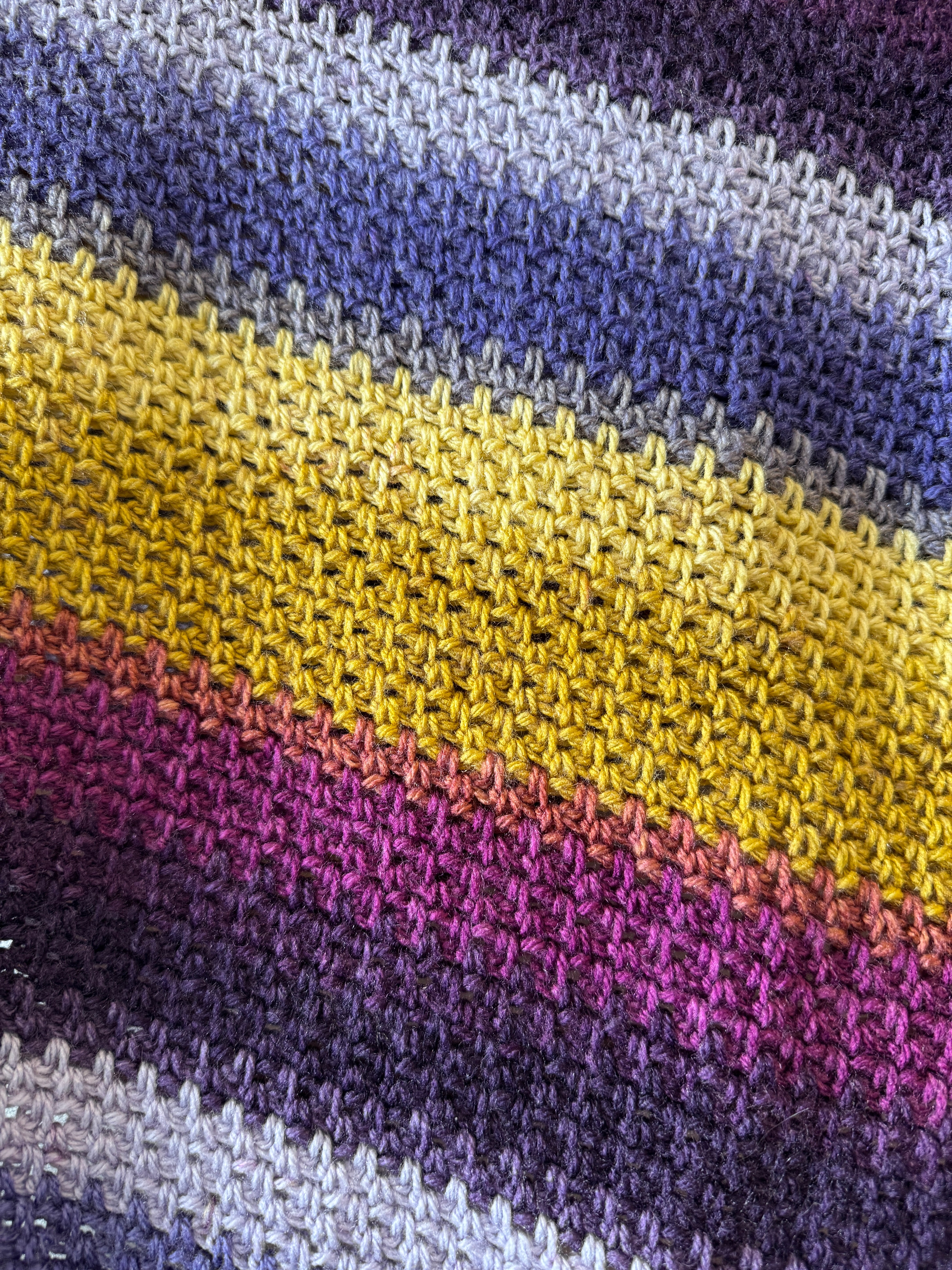 Crochet | Blanket / Throw | Purples and Mustards