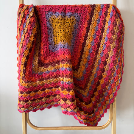 Crochet | Blanket / Throw | Pinks, Orange, Purples