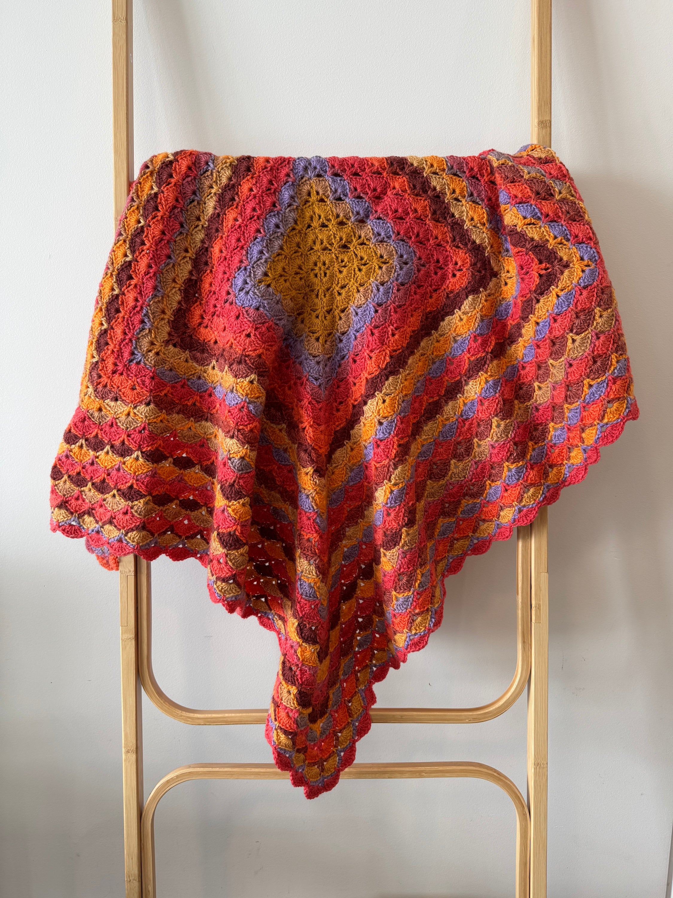 Crochet | Blanket / Throw | Pinks, Orange, Purples