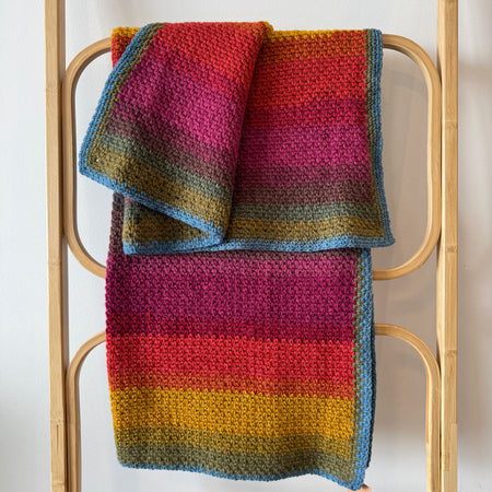 Crochet | Blanket / Throw | Dark Rainbow