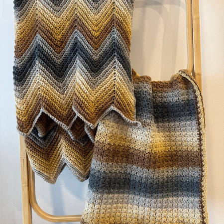 Crochet | Blanket / Throw | Grey and Browns | Various Options