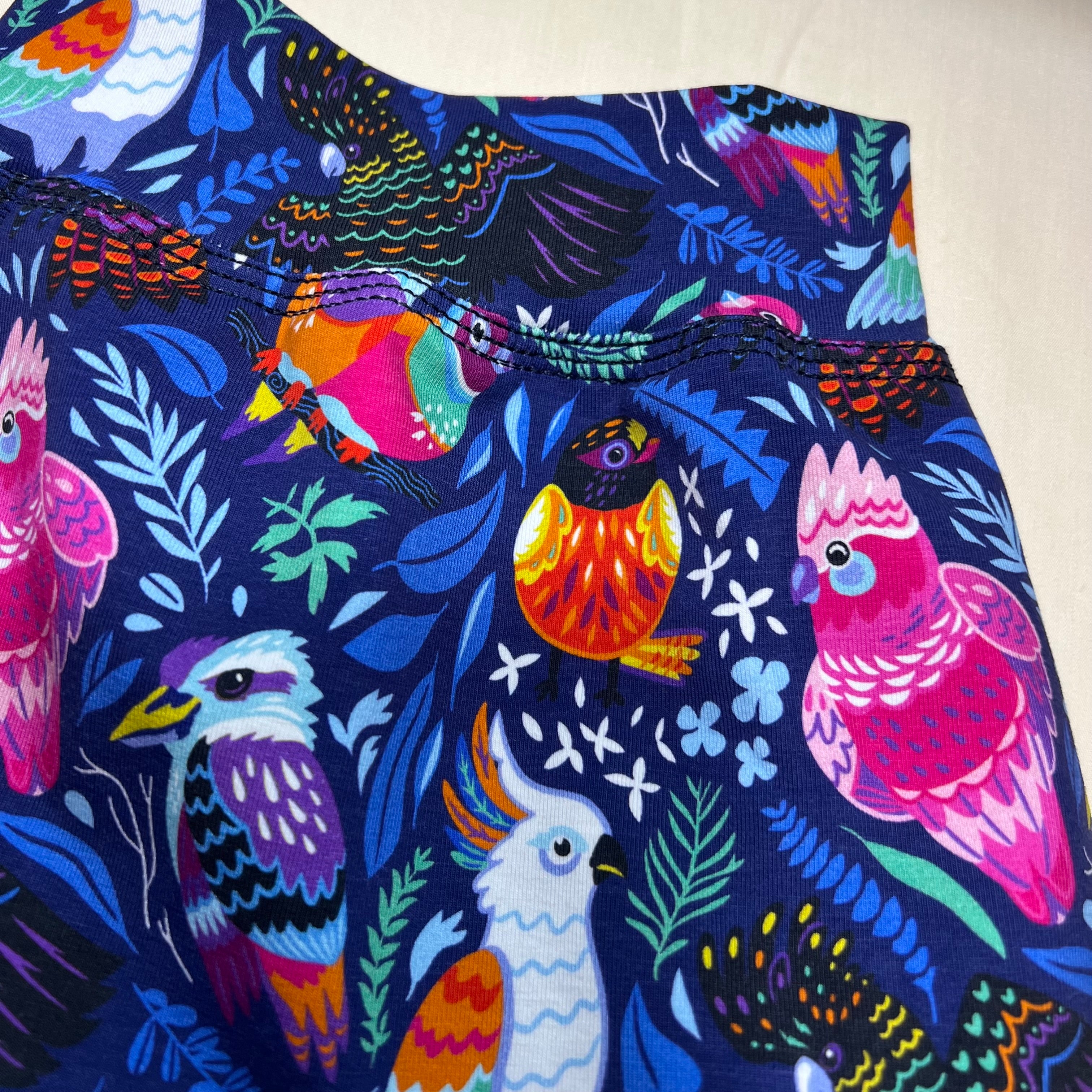 Animated Aussie Birds | Size 000 | Handmade Baby Pants by Dumbleton Duds | FREE Postage $50+