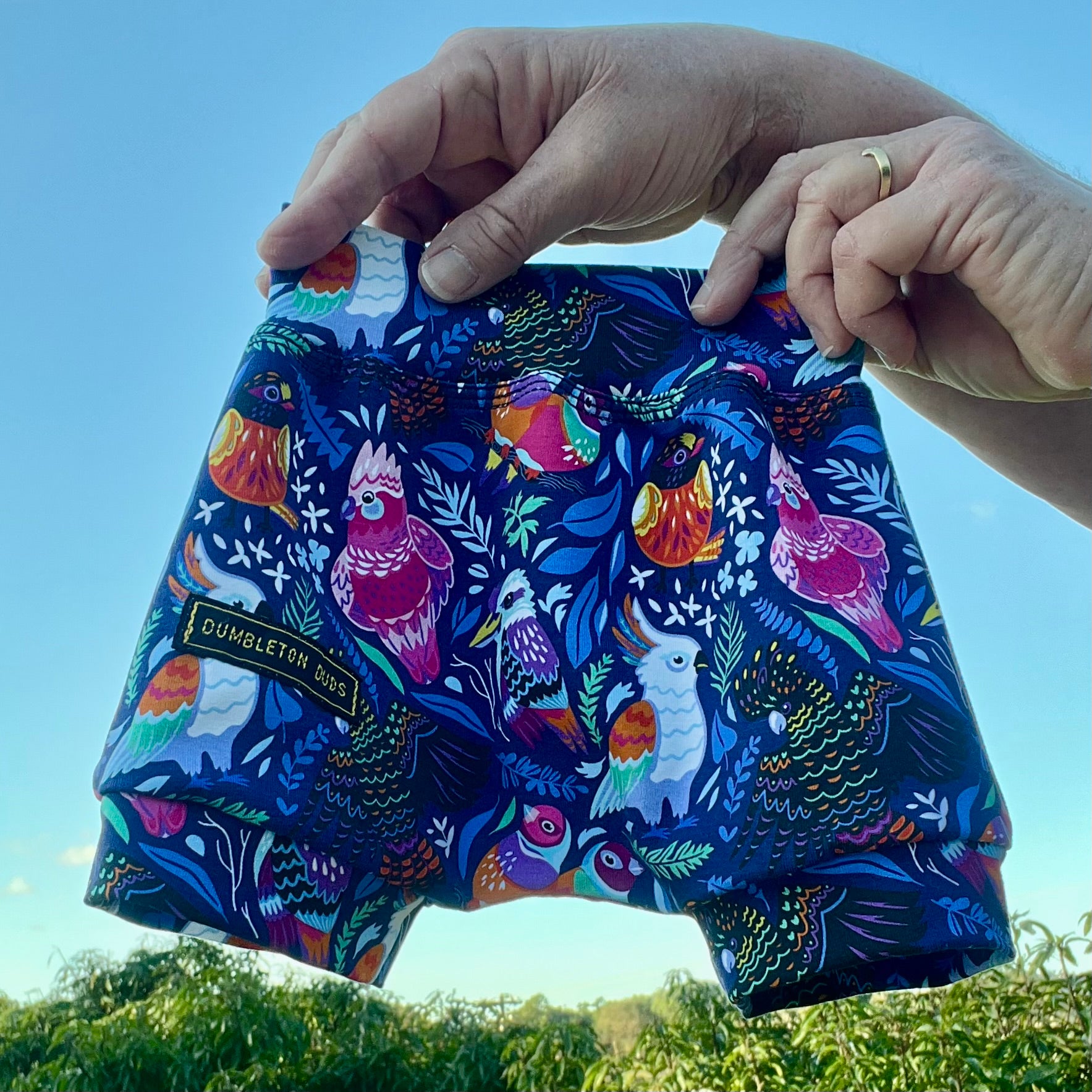 Animated Aussie Birds | Size 000 | Handmade Baby Pants by Dumbleton Duds | FREE Postage $50+