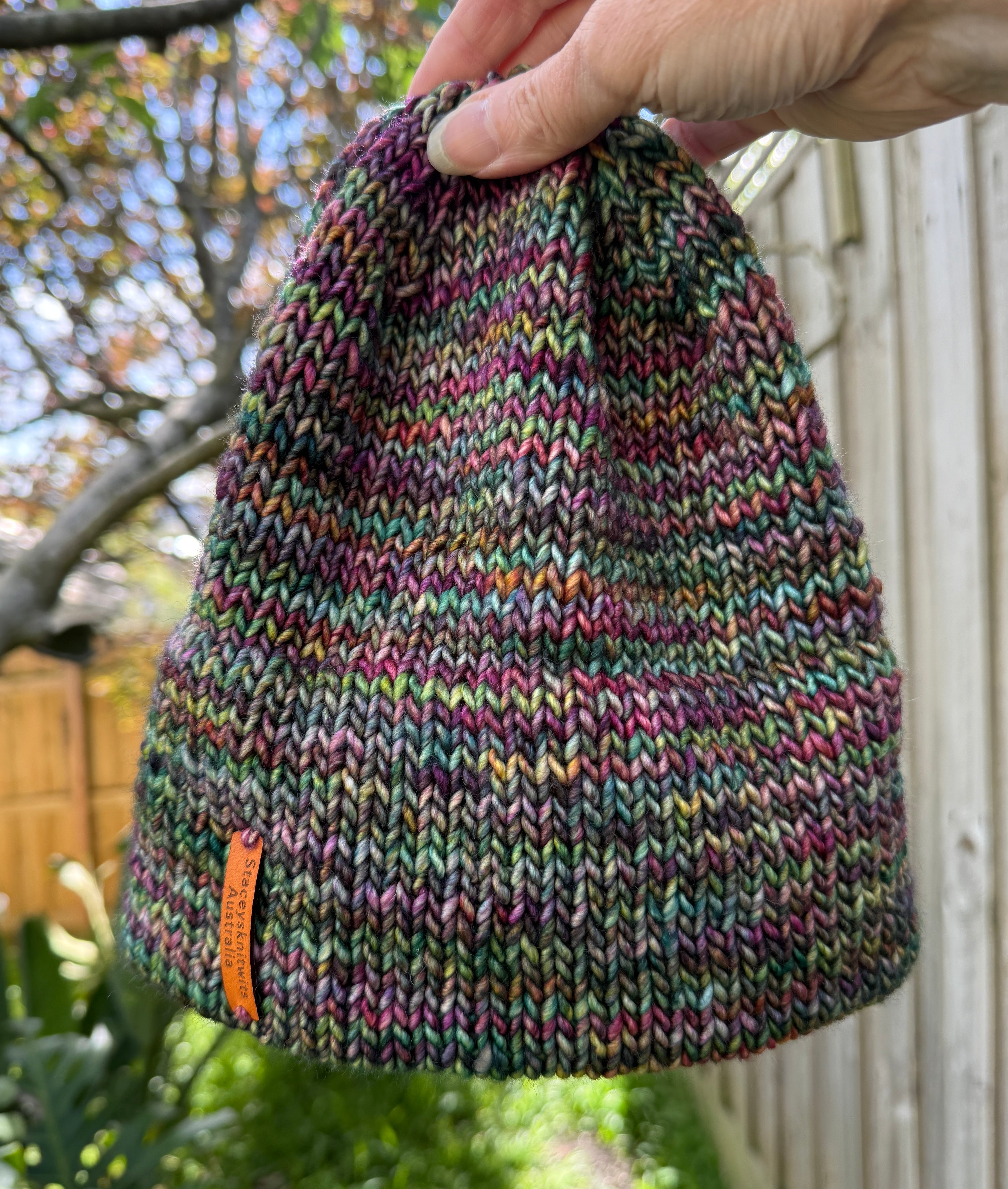 Hand knitted Flecked Merino Beanie, Double Brim extra warm hand knitted