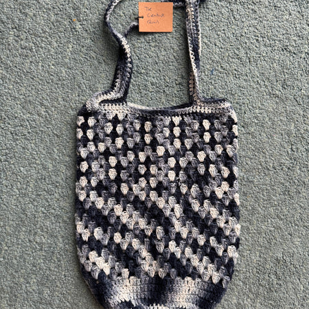 Crochet Bag | Cotton | Navy, Blues & White