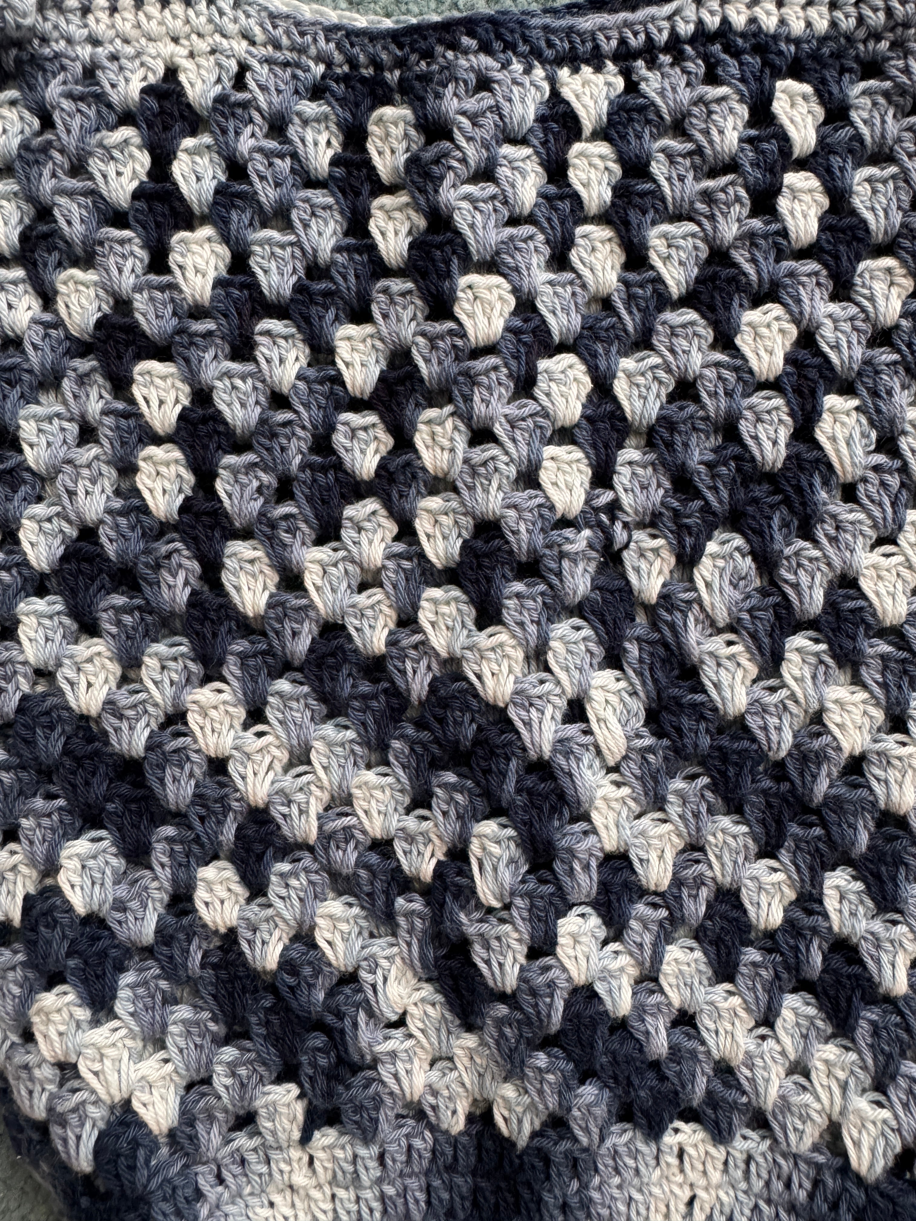 Crochet Bag | Cotton | Navy, Blues & White